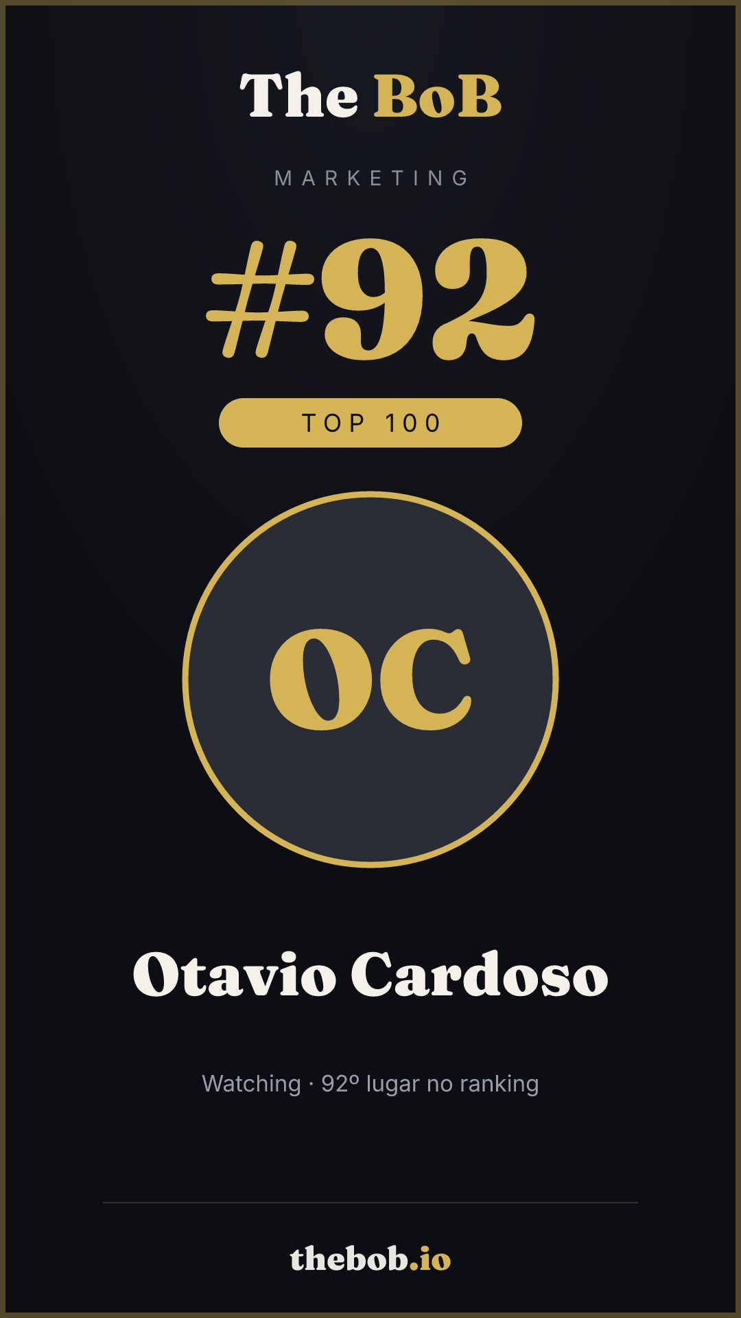 Selo The BoB · Otavio Cardoso