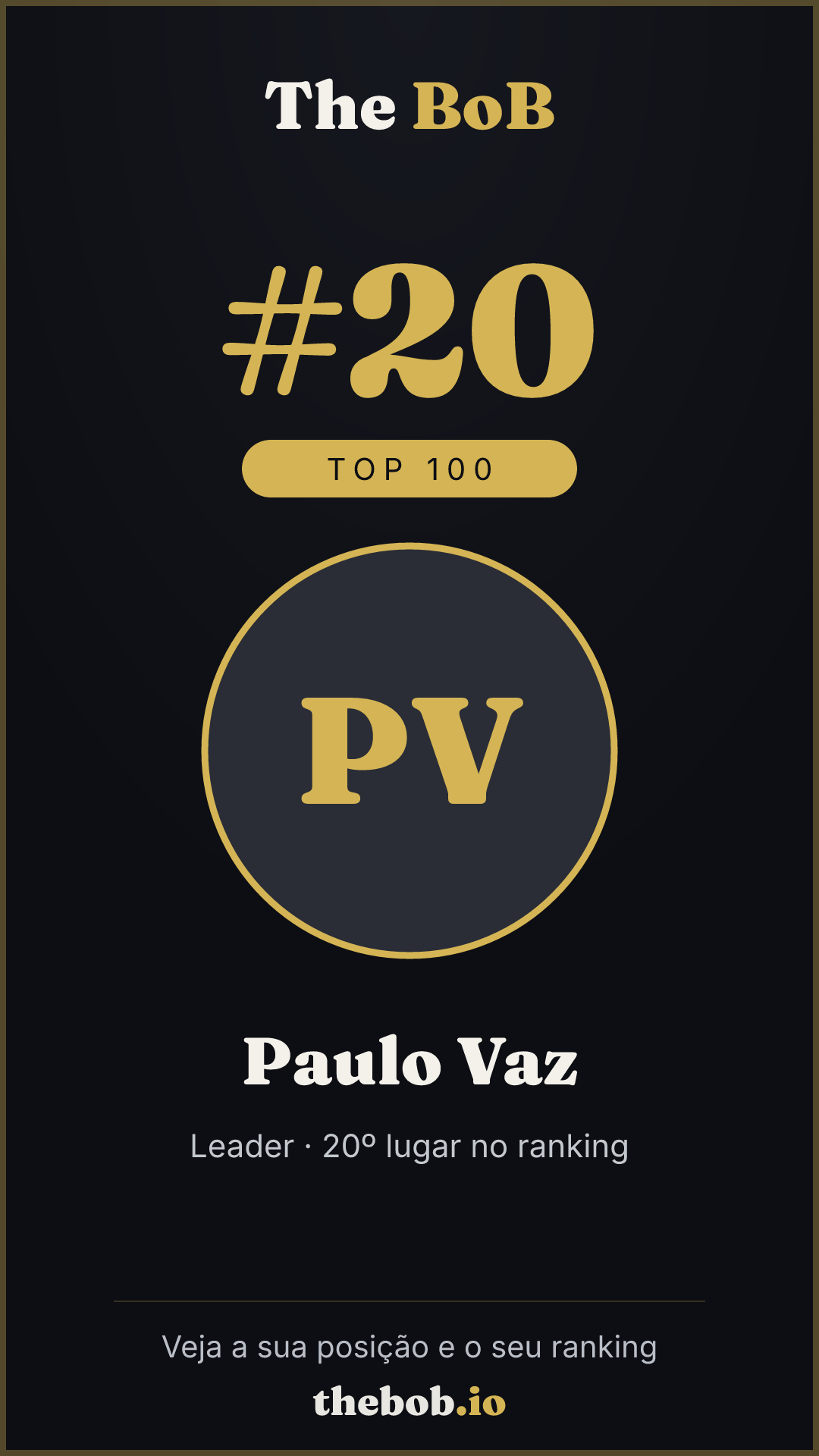 Selo The BoB · Paulo Vaz