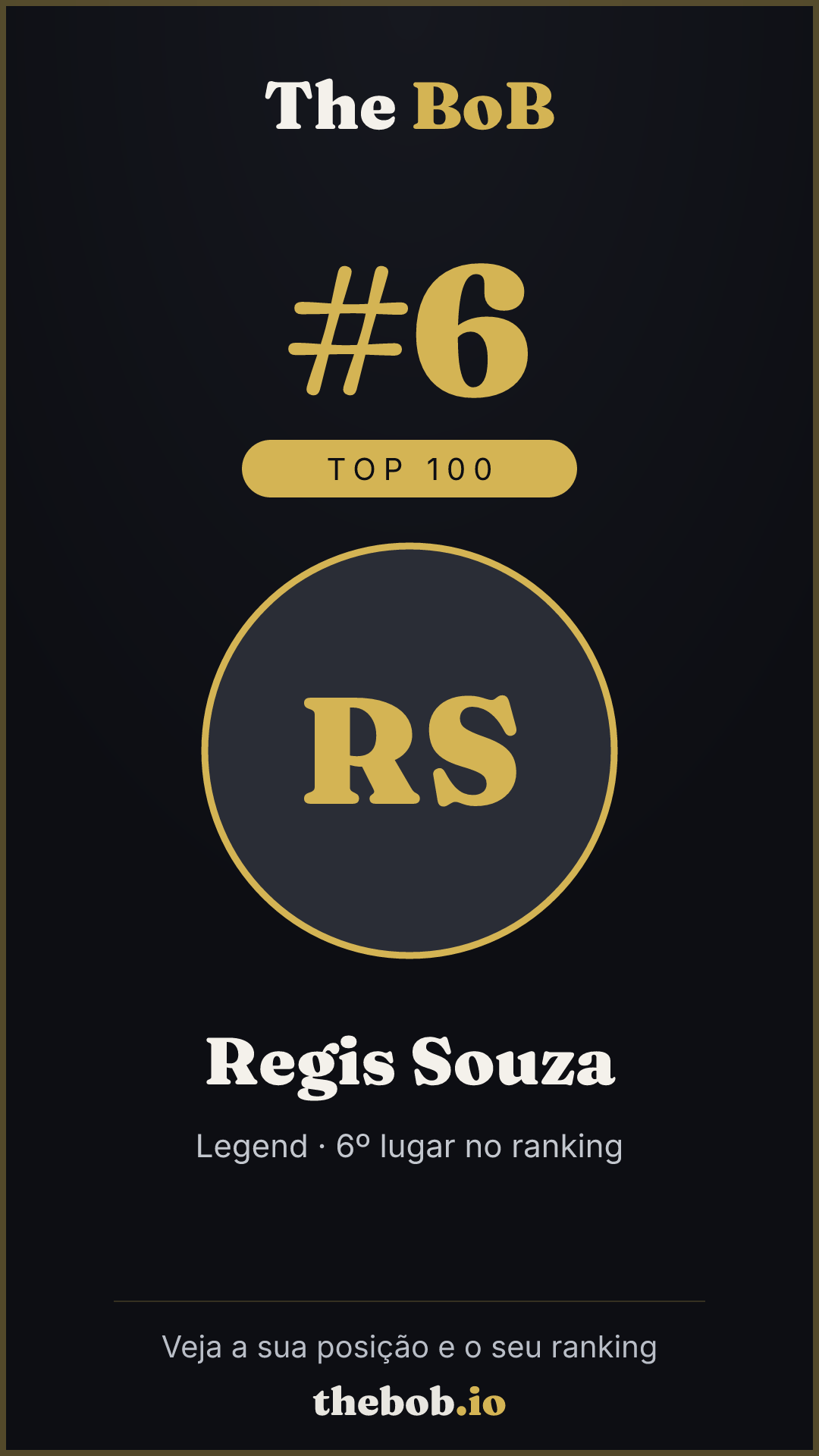 Selo The BoB · Regis Souza