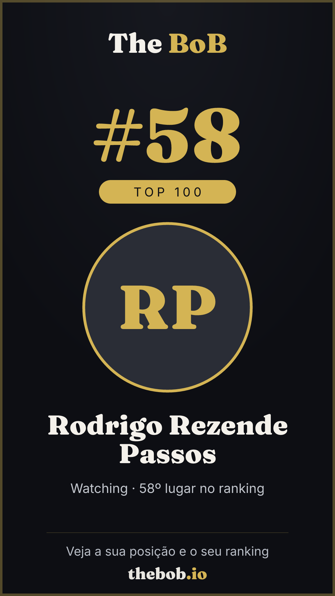 Selo The BoB · Rodrigo Rezende Passos