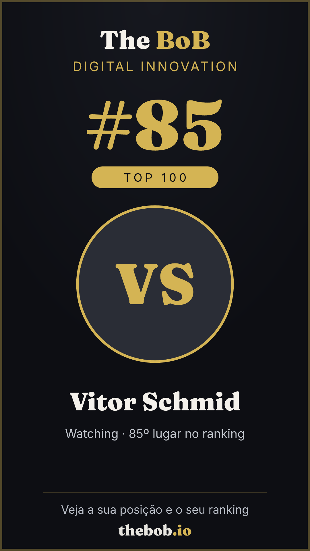 Selo The BoB · Vitor Schmid