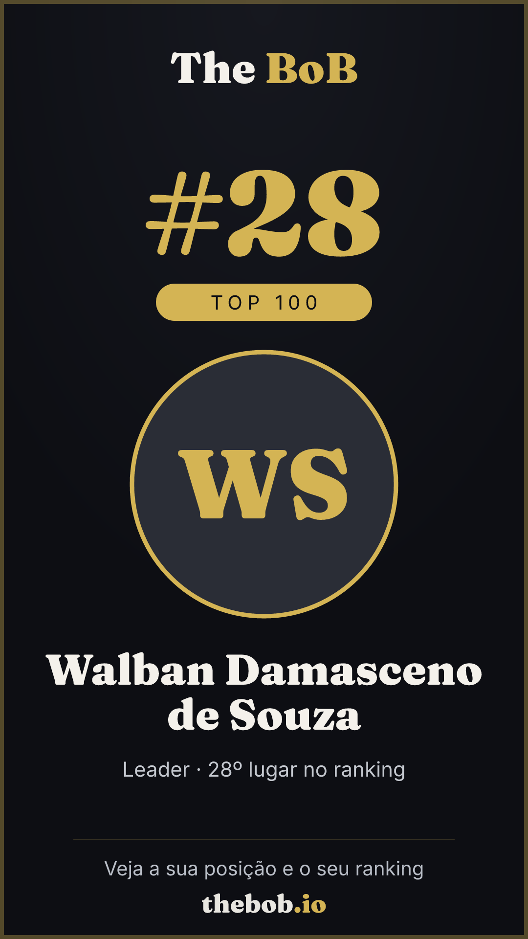 Selo The BoB · Walban Damasceno de Souza