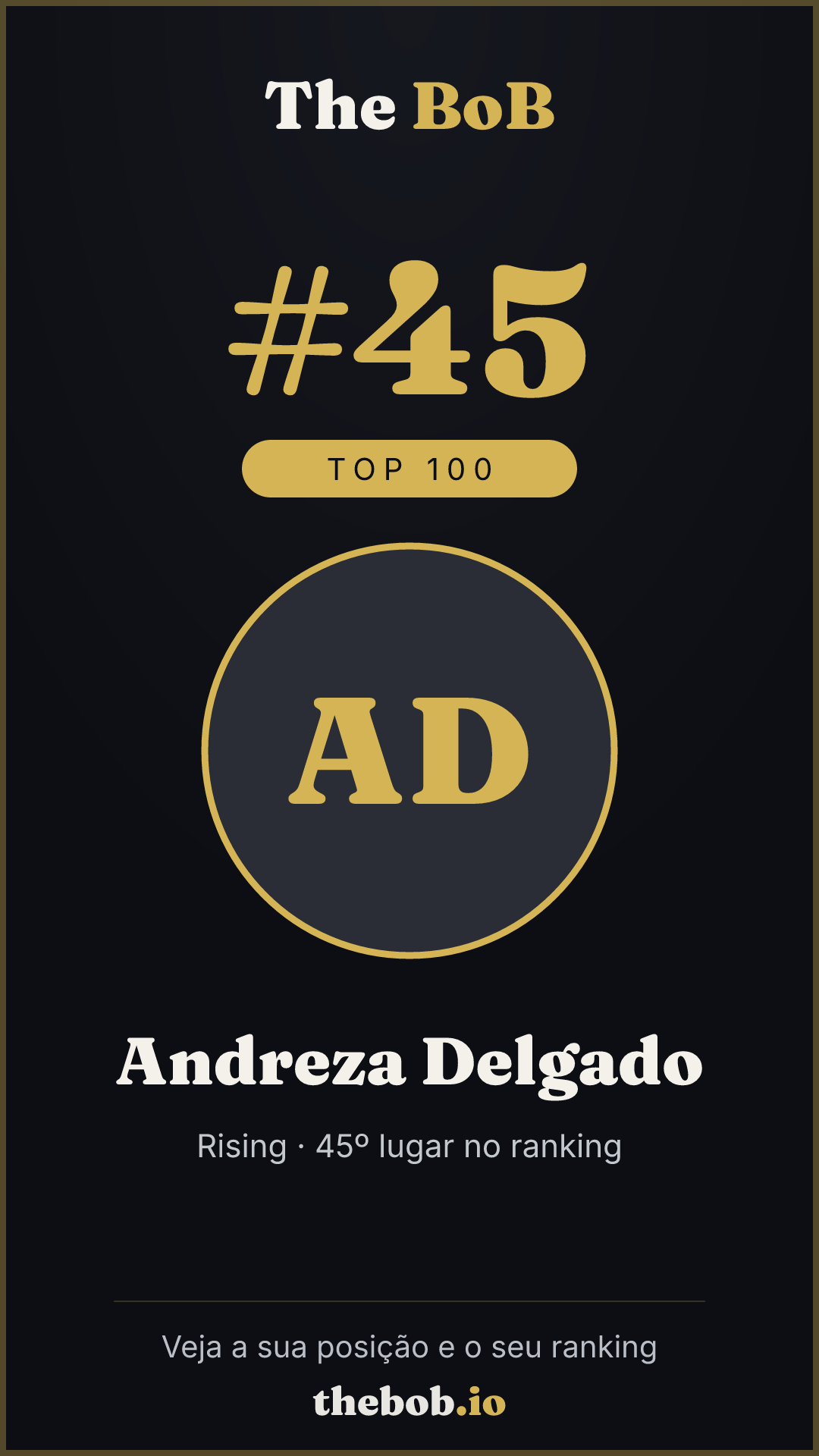 Selo The BoB · Andreza Delgado