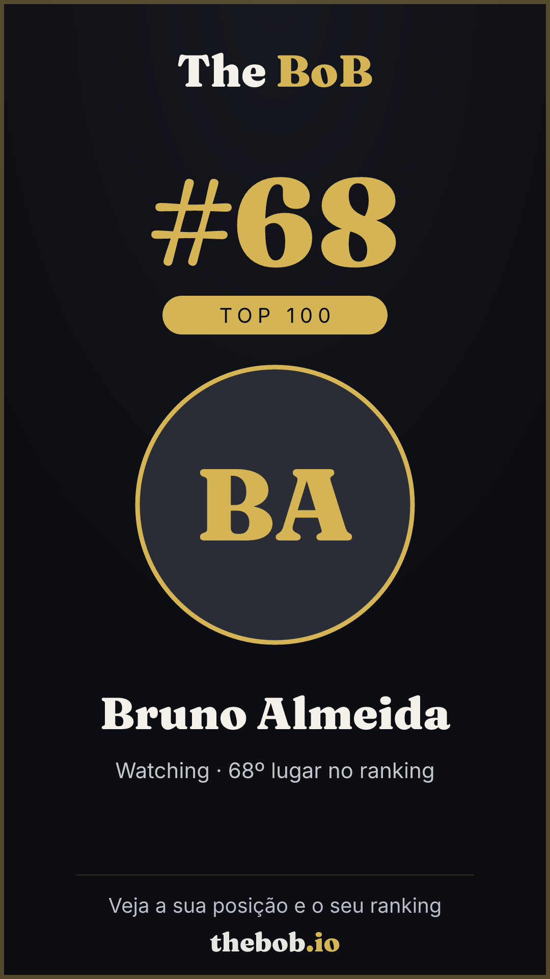 Selo The BoB · Bruno Almeida