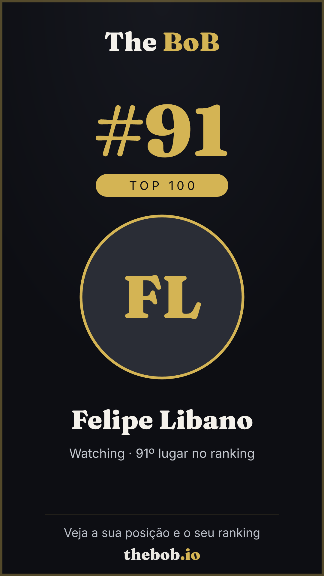 Selo The BoB · Felipe Libano