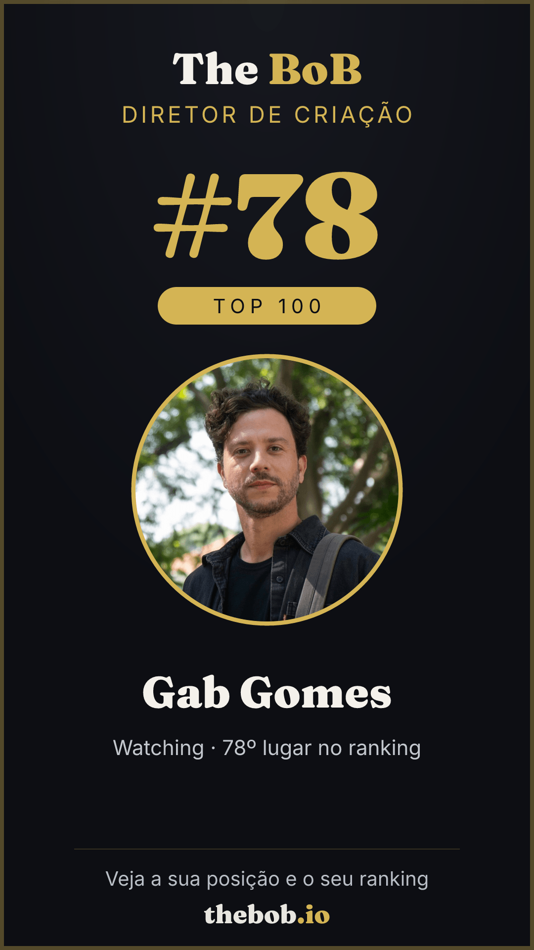 Selo The BoB · Gab Gomes