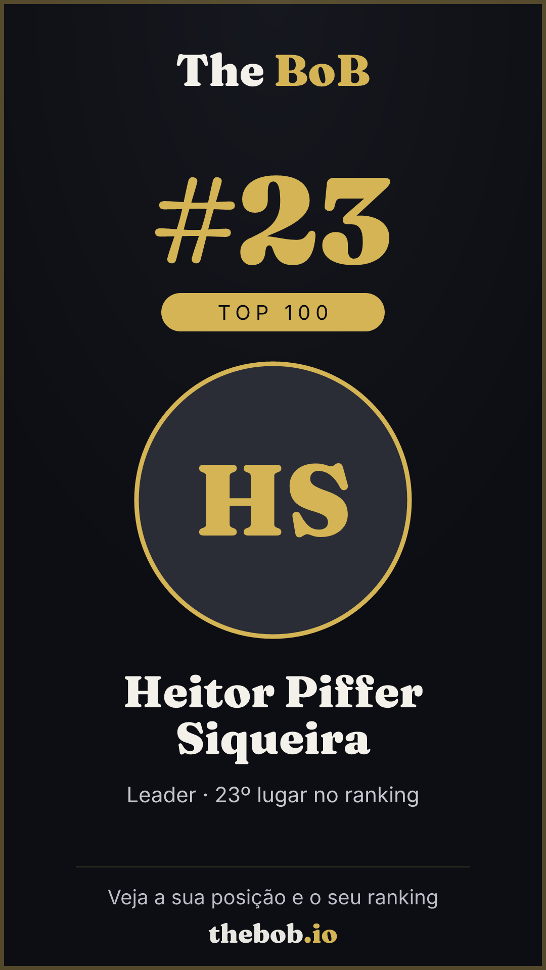 Selo The BoB · Heitor Piffer Siqueira