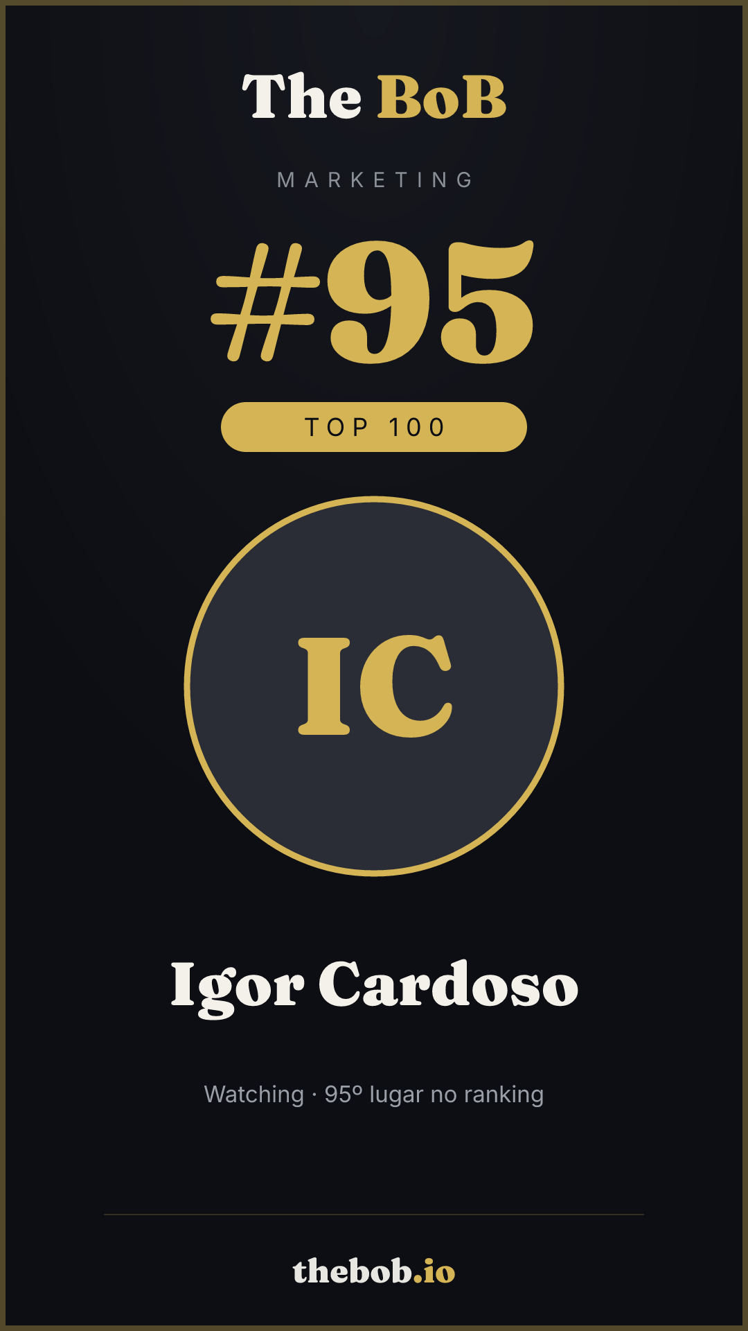 Selo The BoB · Igor Cardoso