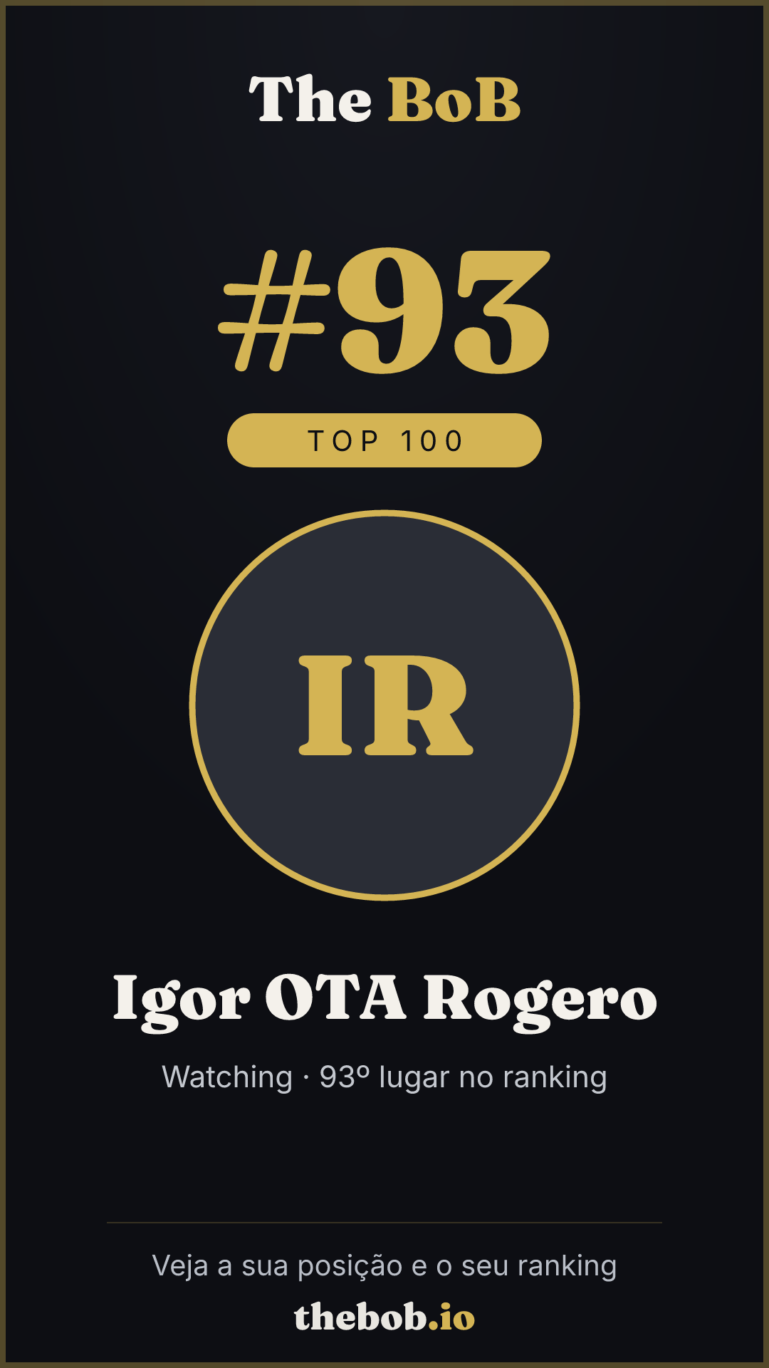 Selo The BoB · Igor OTA Rogero