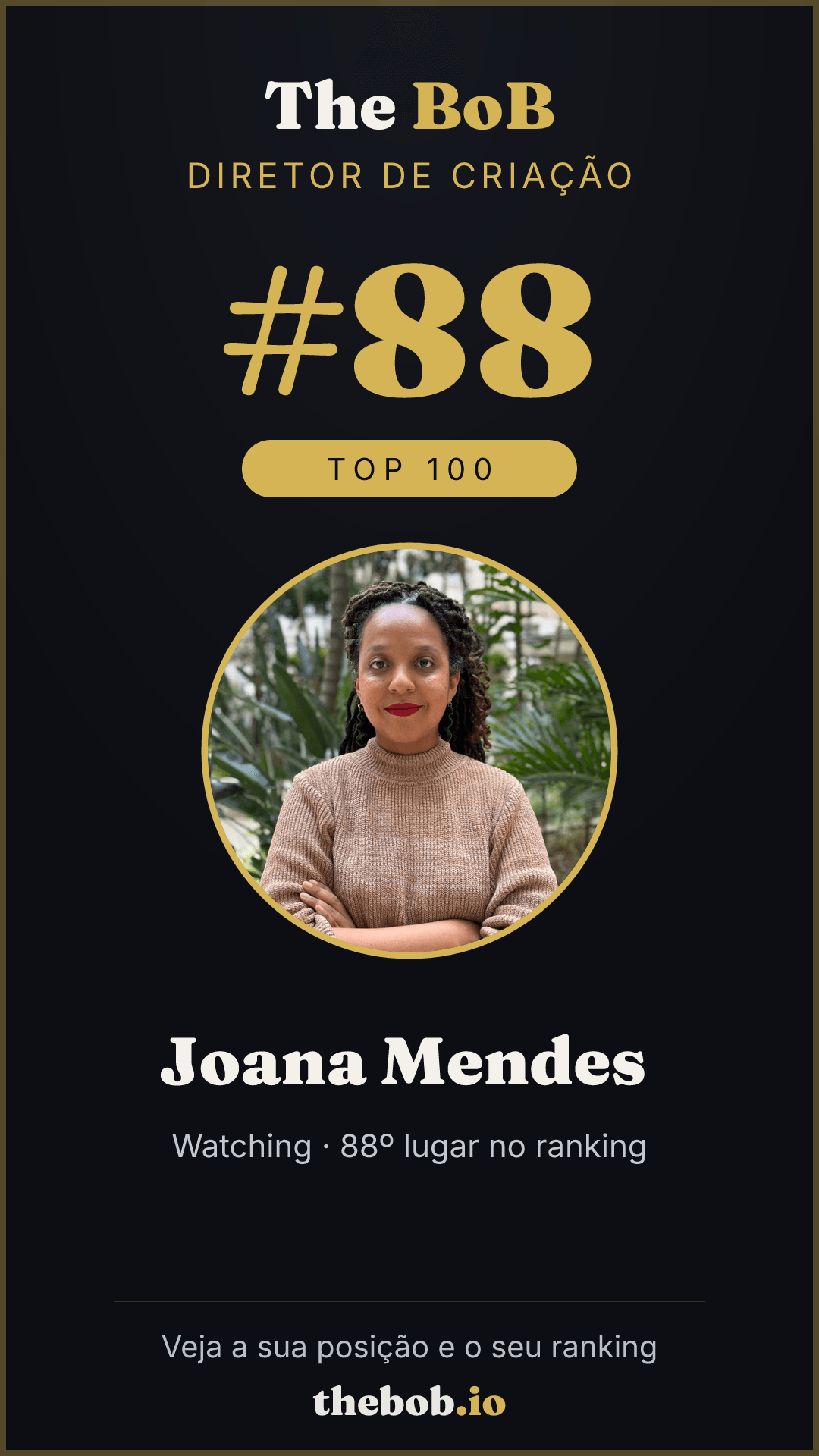 Selo The BoB · Joana Mendes ️‍