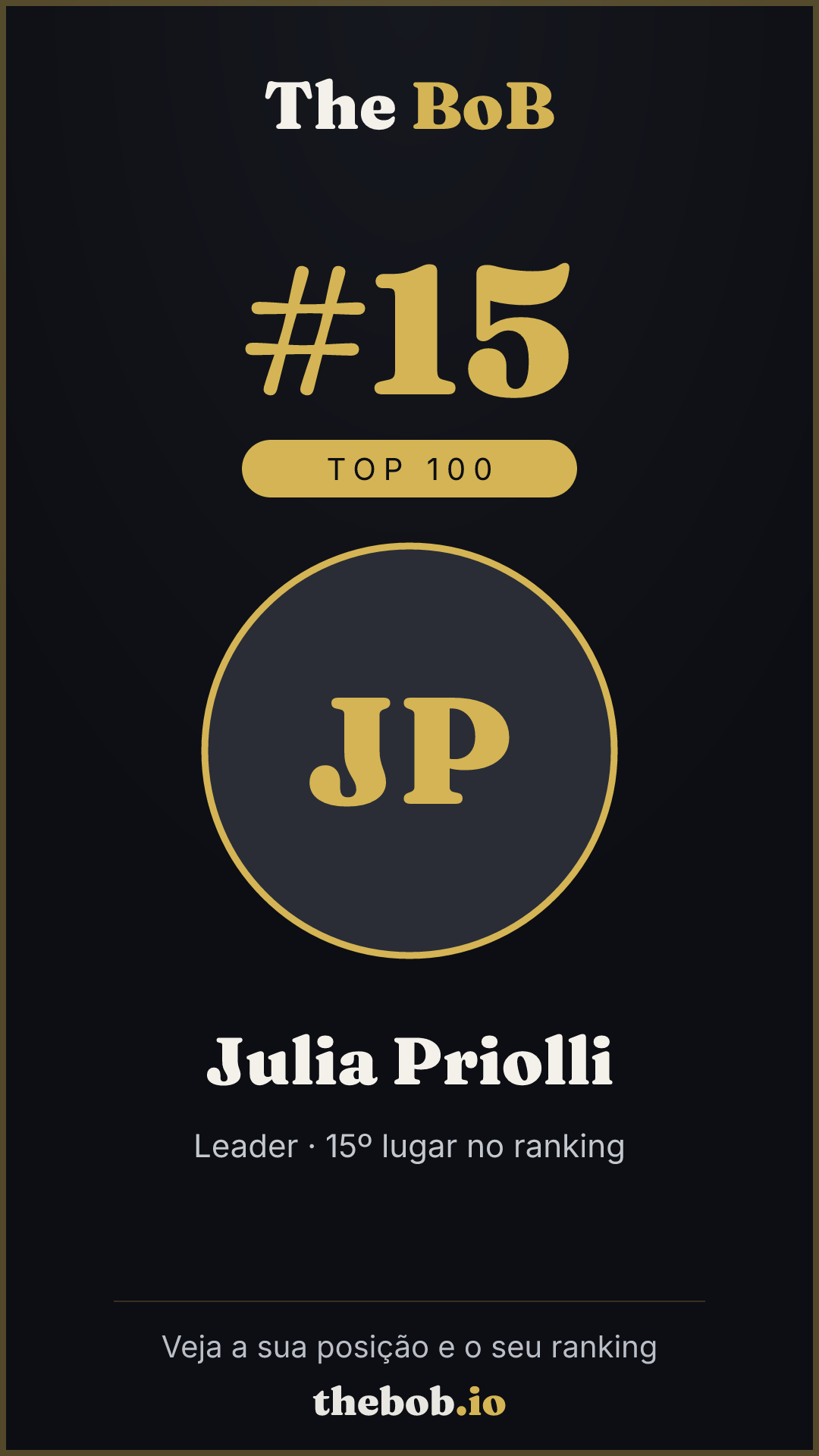 Selo The BoB · Julia Priolli