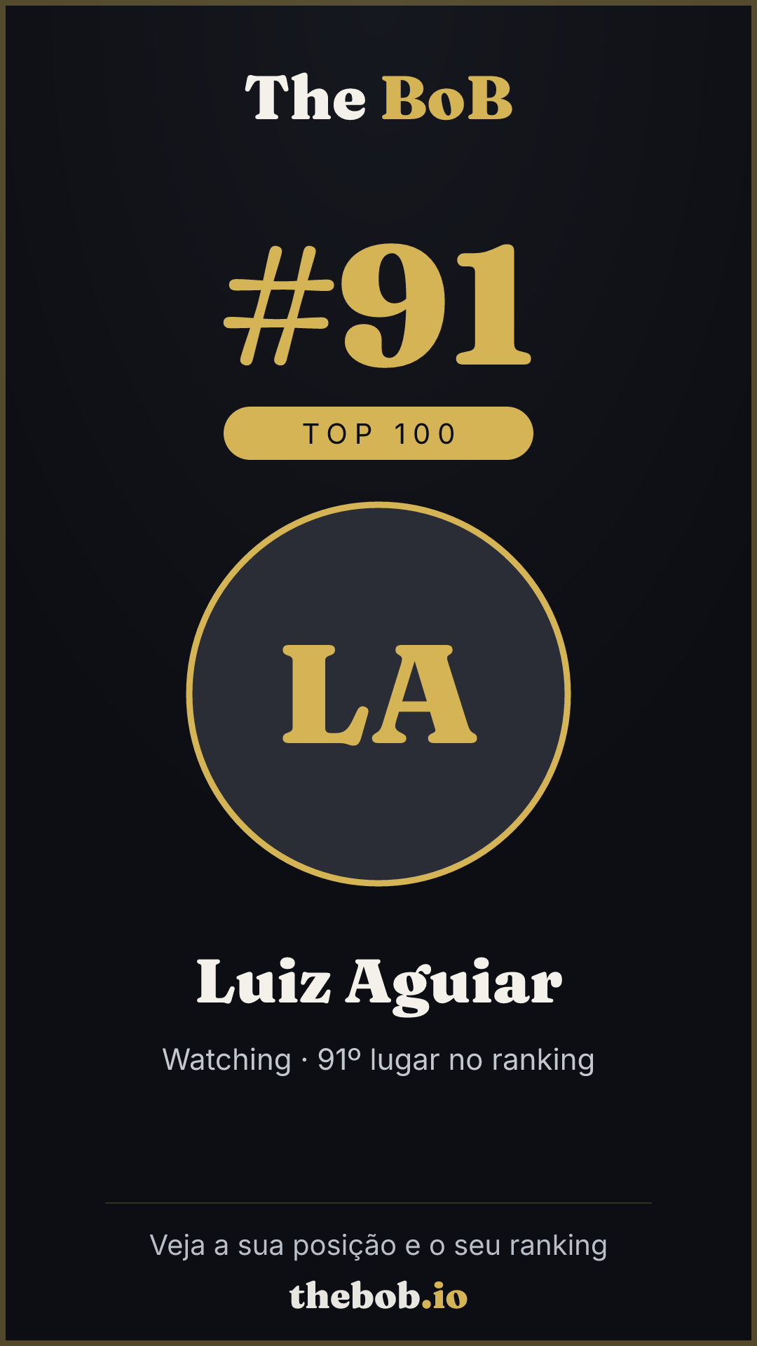 Selo The BoB · Luiz Aguiar