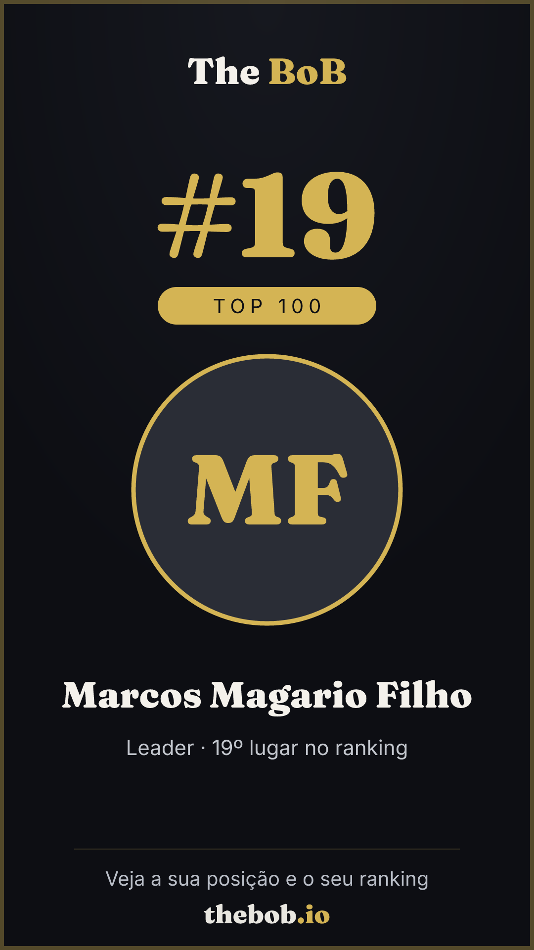 Selo The BoB · Marcos Magario Filho