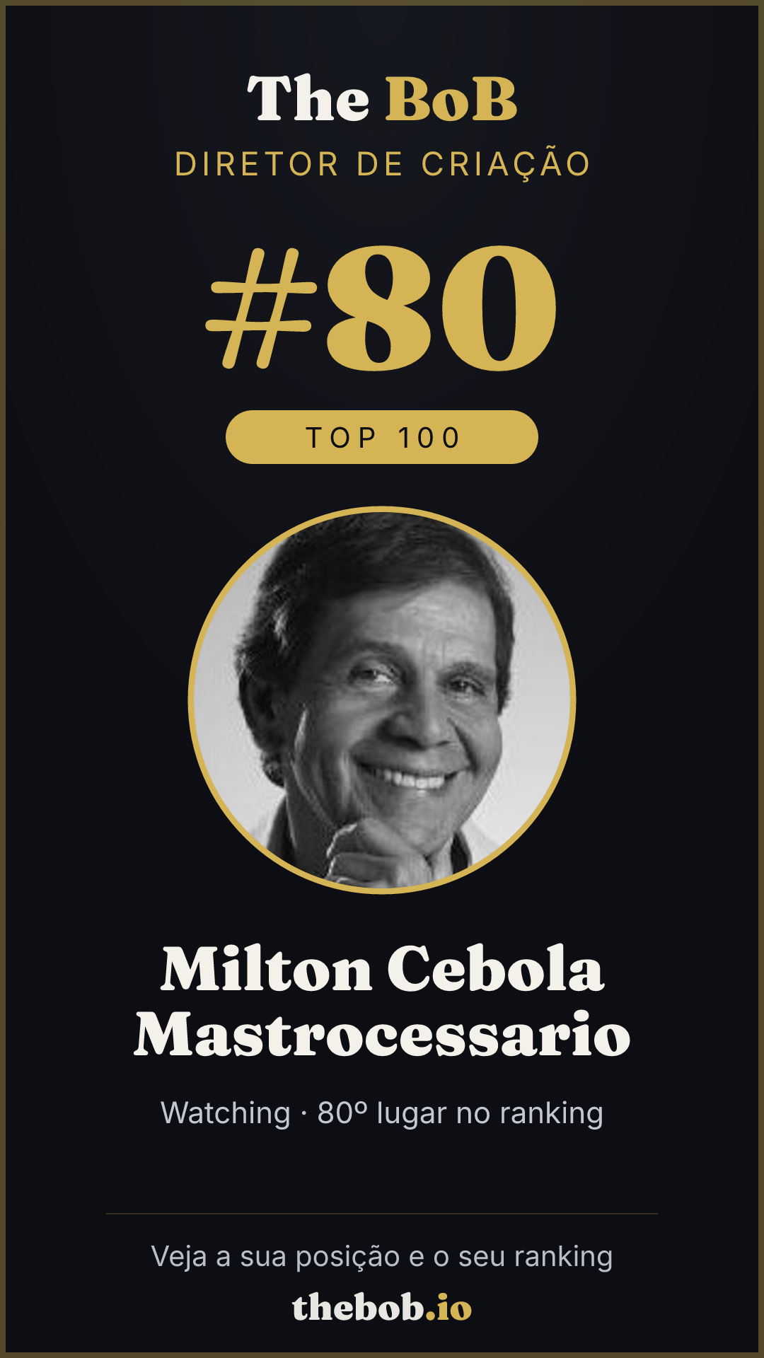 Selo The BoB · Milton Cebola Mastrocessario