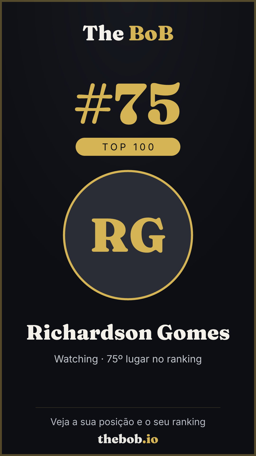 Selo The BoB · Richardson Gomes
