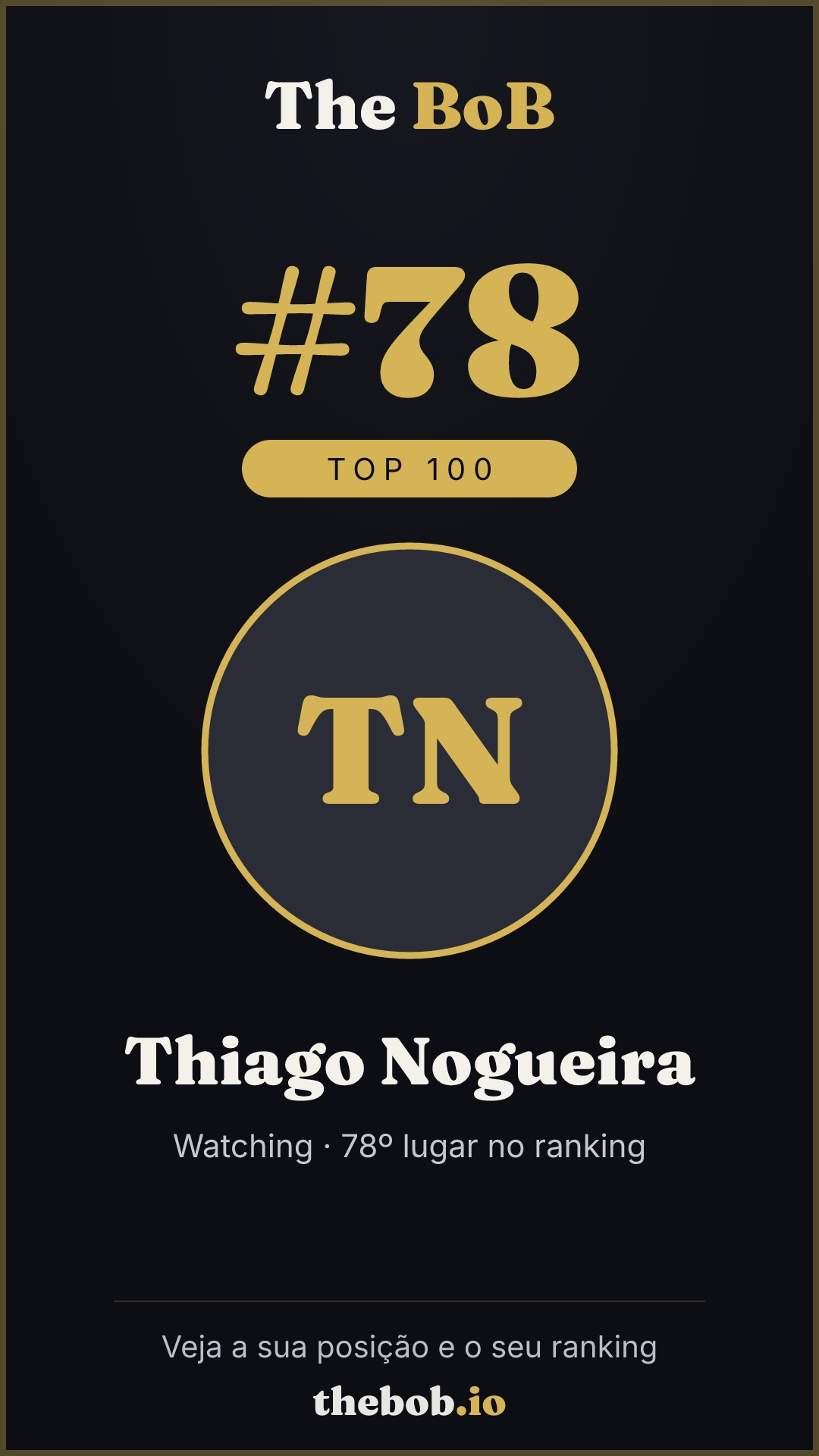 Selo The BoB · Thiago Nogueira