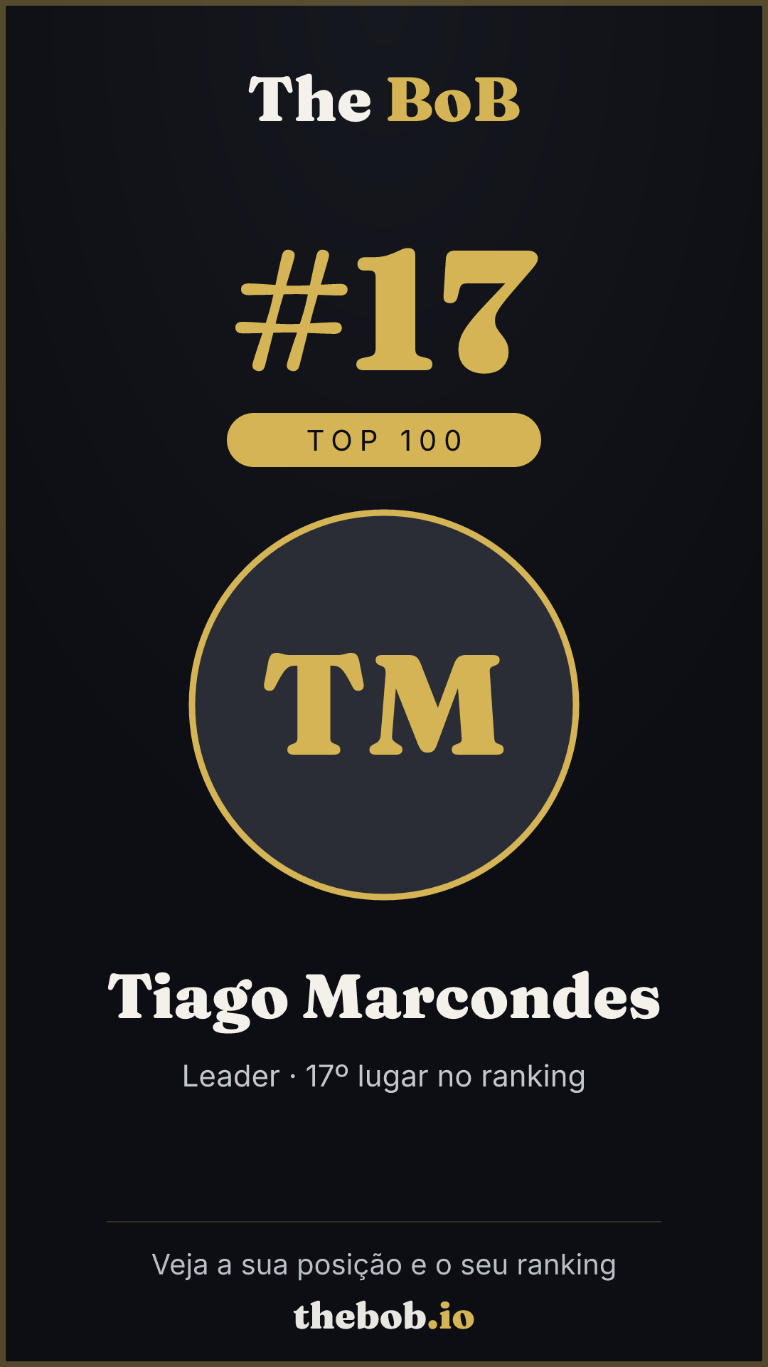 Selo The BoB · Tiago Marcondes