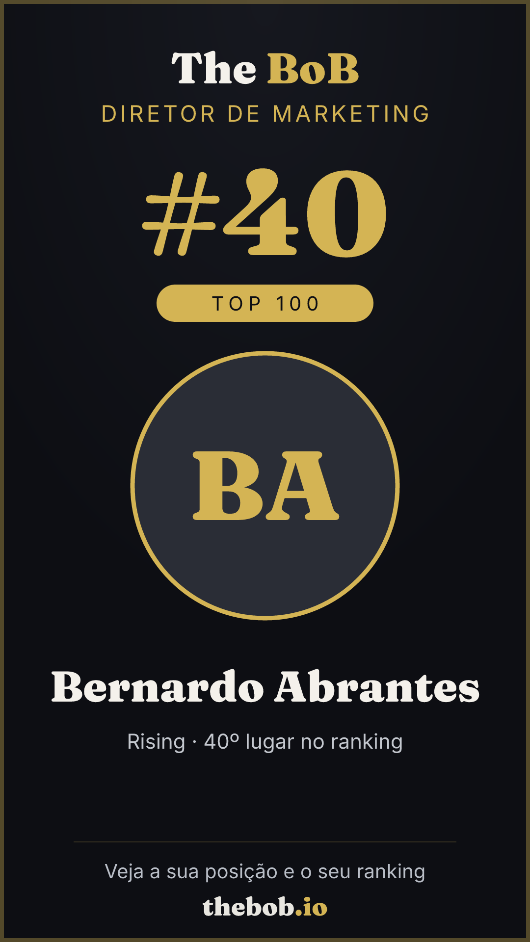 Selo The BoB · Bernardo Abrantes