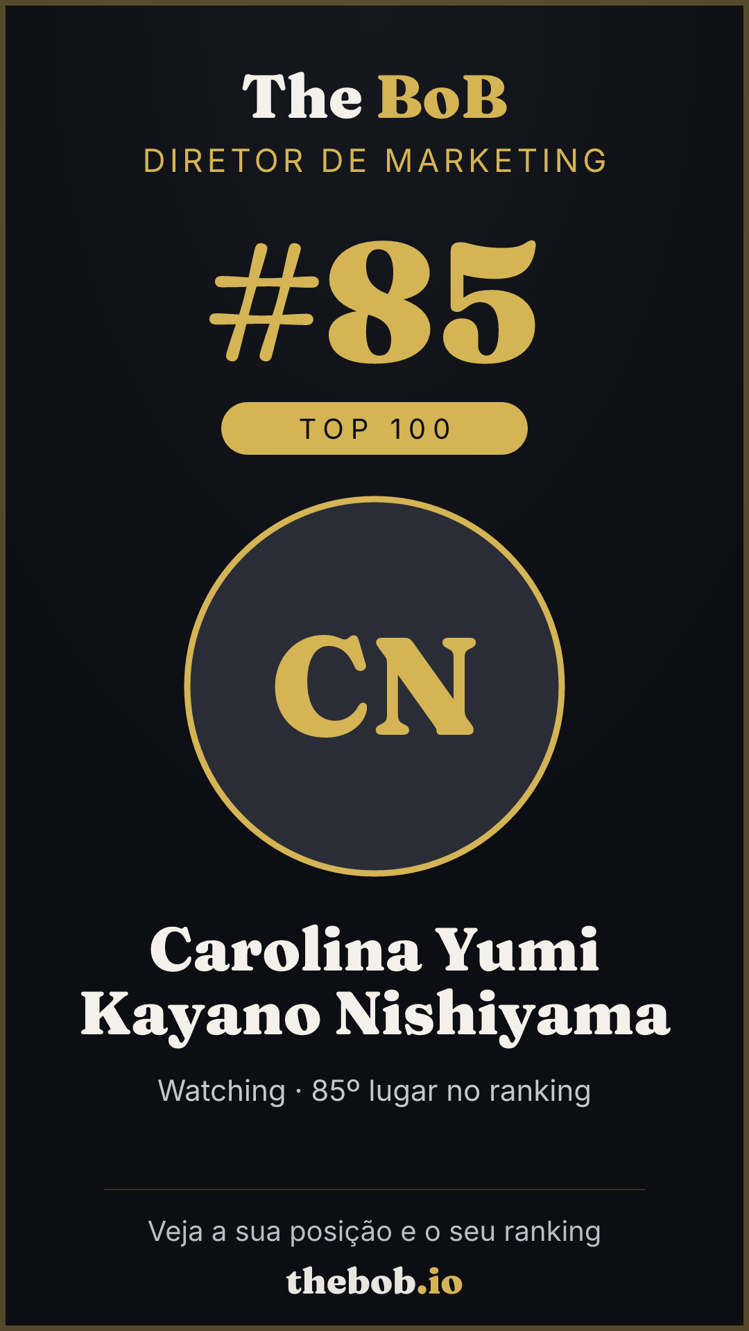 Selo The BoB · Carolina Yumi Kayano Nishiyama