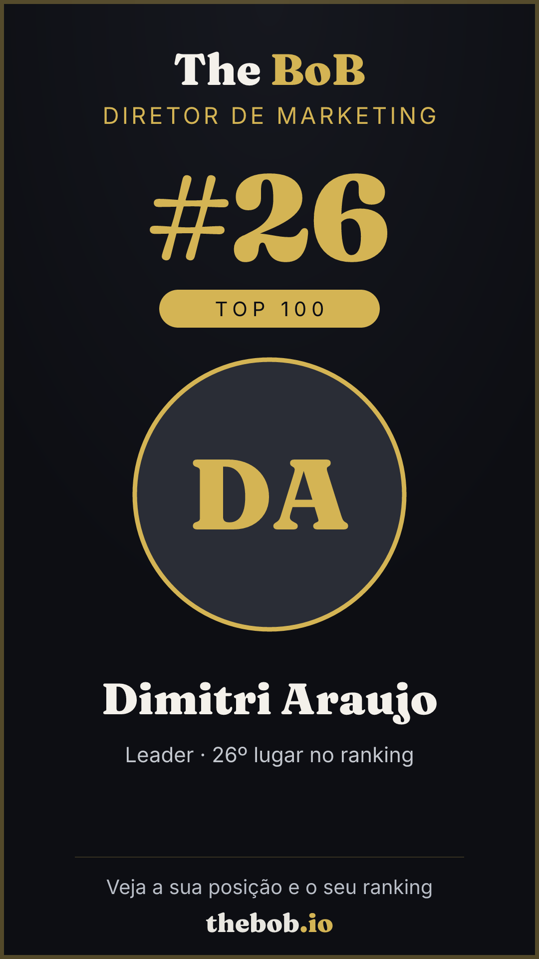 Selo The BoB · Dimitri Araujo