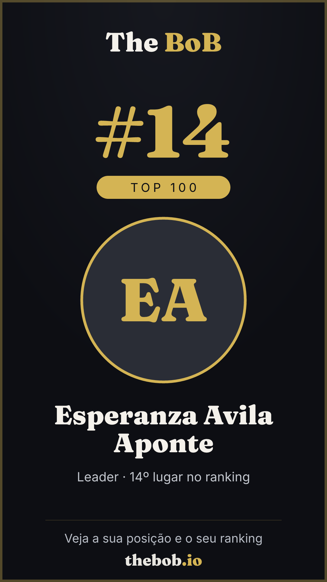 Selo The BoB · Esperanza Avila Aponte
