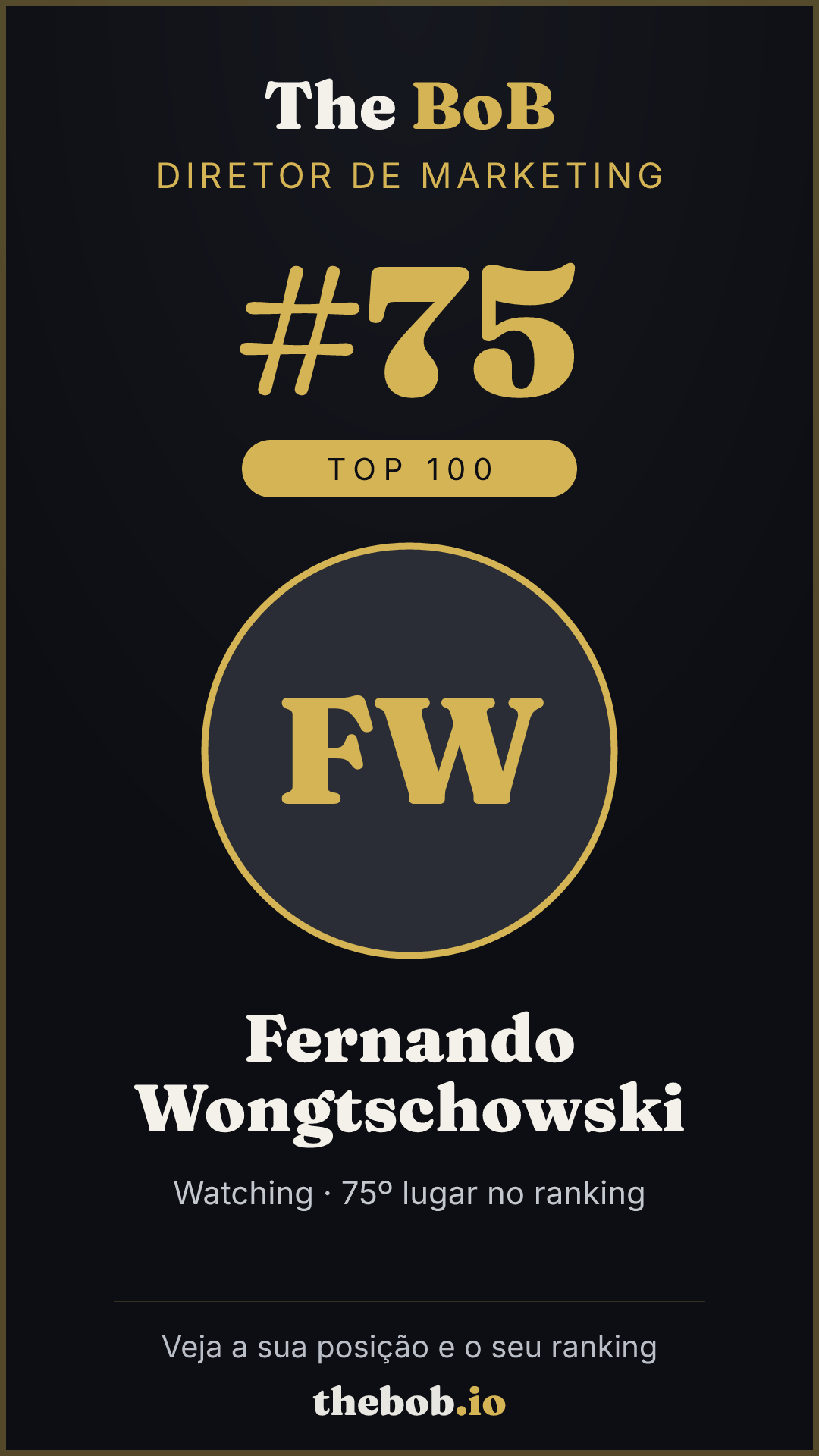 Selo The BoB · Fernando Wongtschowski