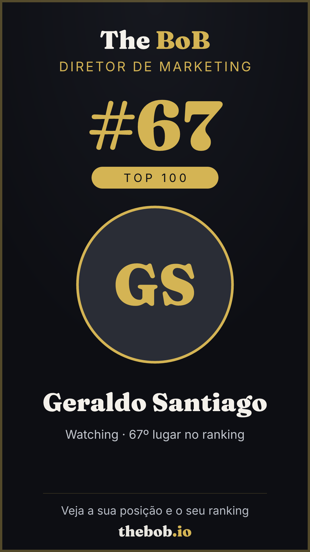 Selo The BoB · Geraldo Santiago