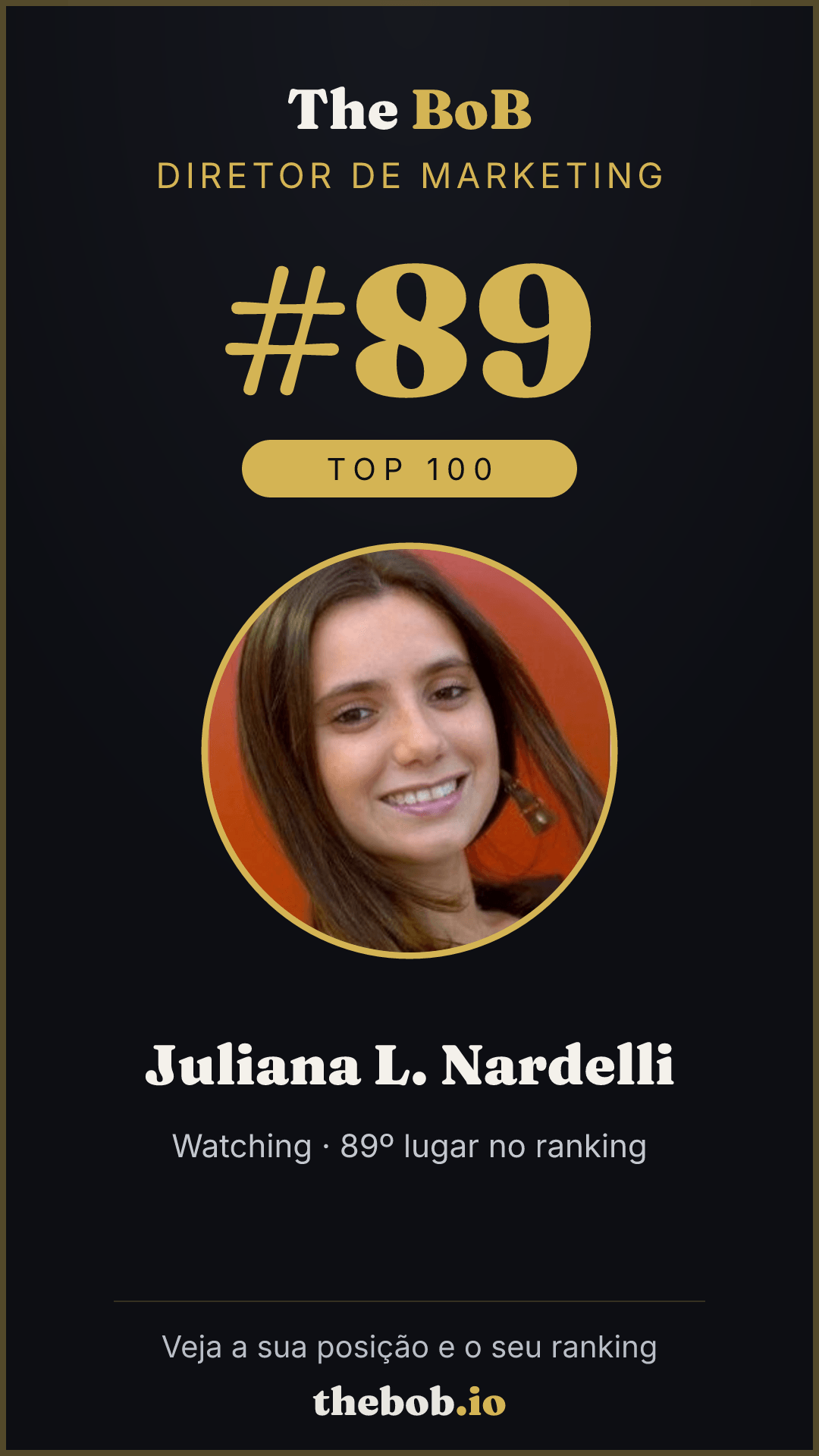 Selo The BoB · Juliana L. Nardelli