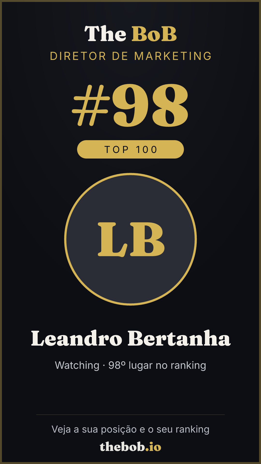 Selo The BoB · Leandro Bertanha