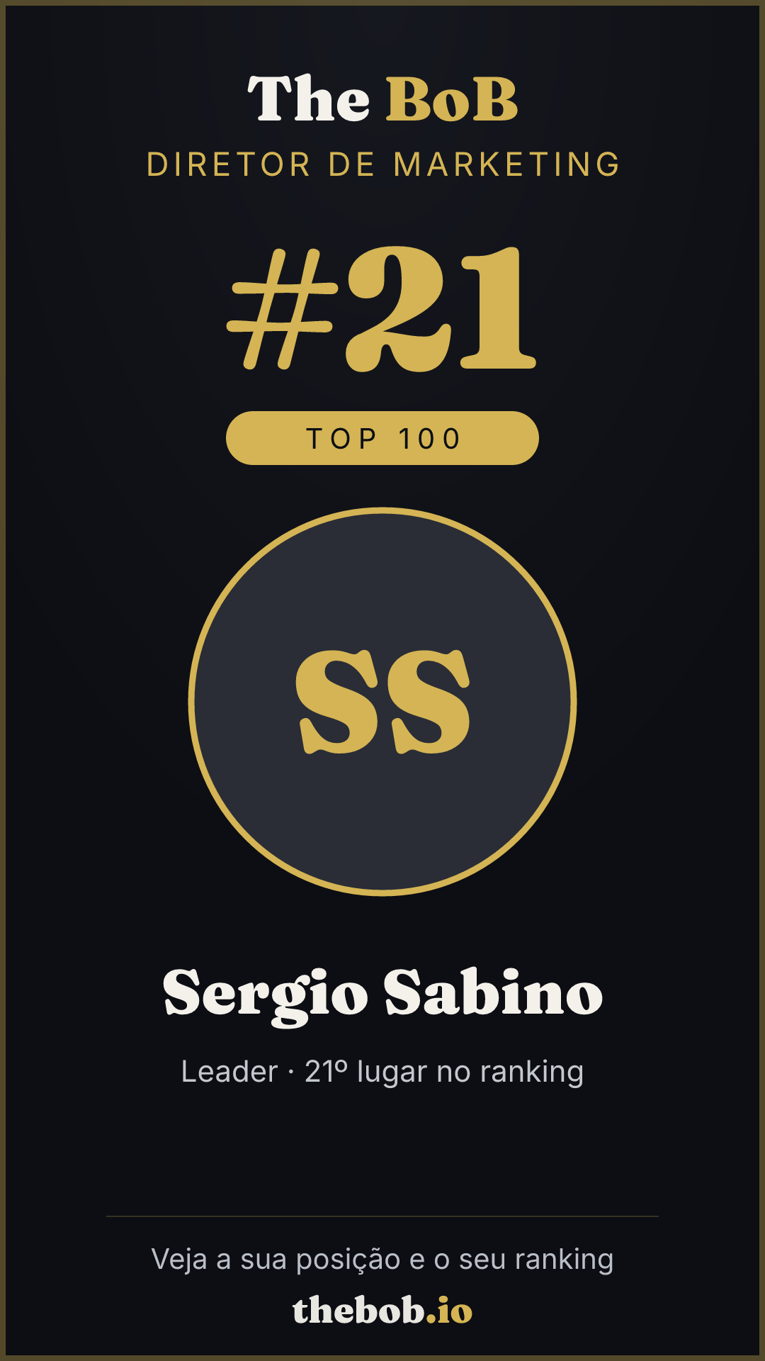 Selo The BoB · Sergio Sabino