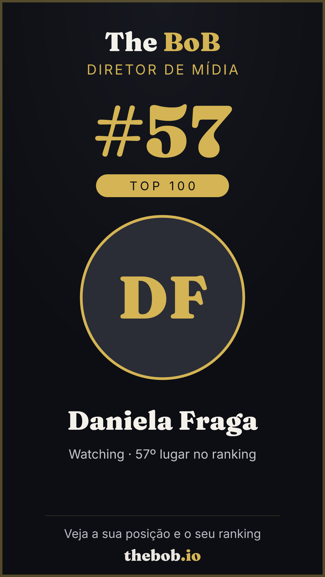 Selo The BoB · Daniela Fraga