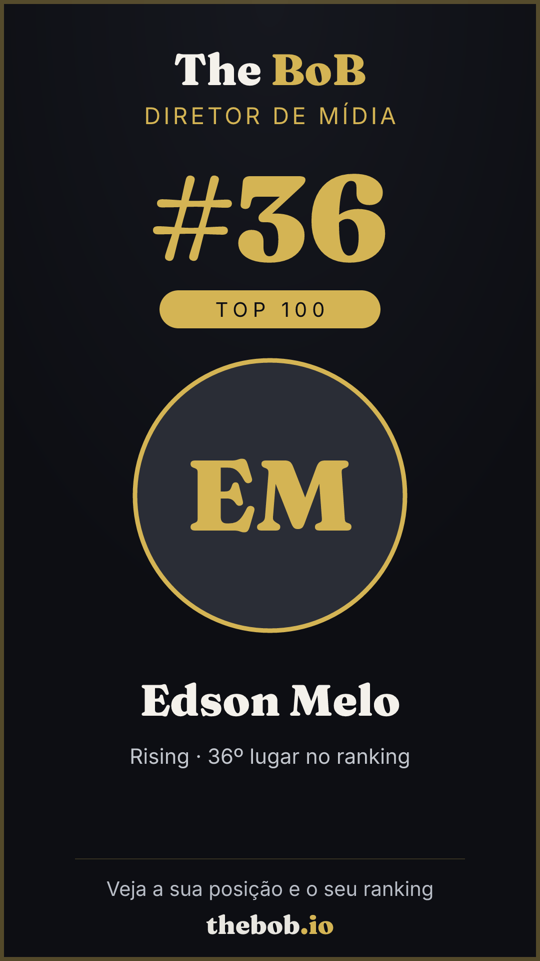 Selo The BoB · Edson Melo