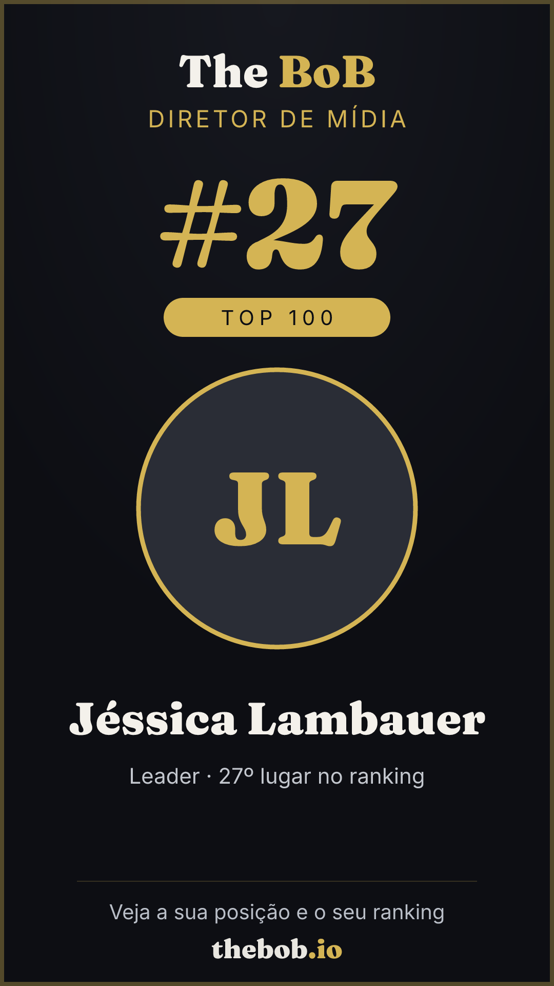 Selo The BoB · Jéssica Lambauer