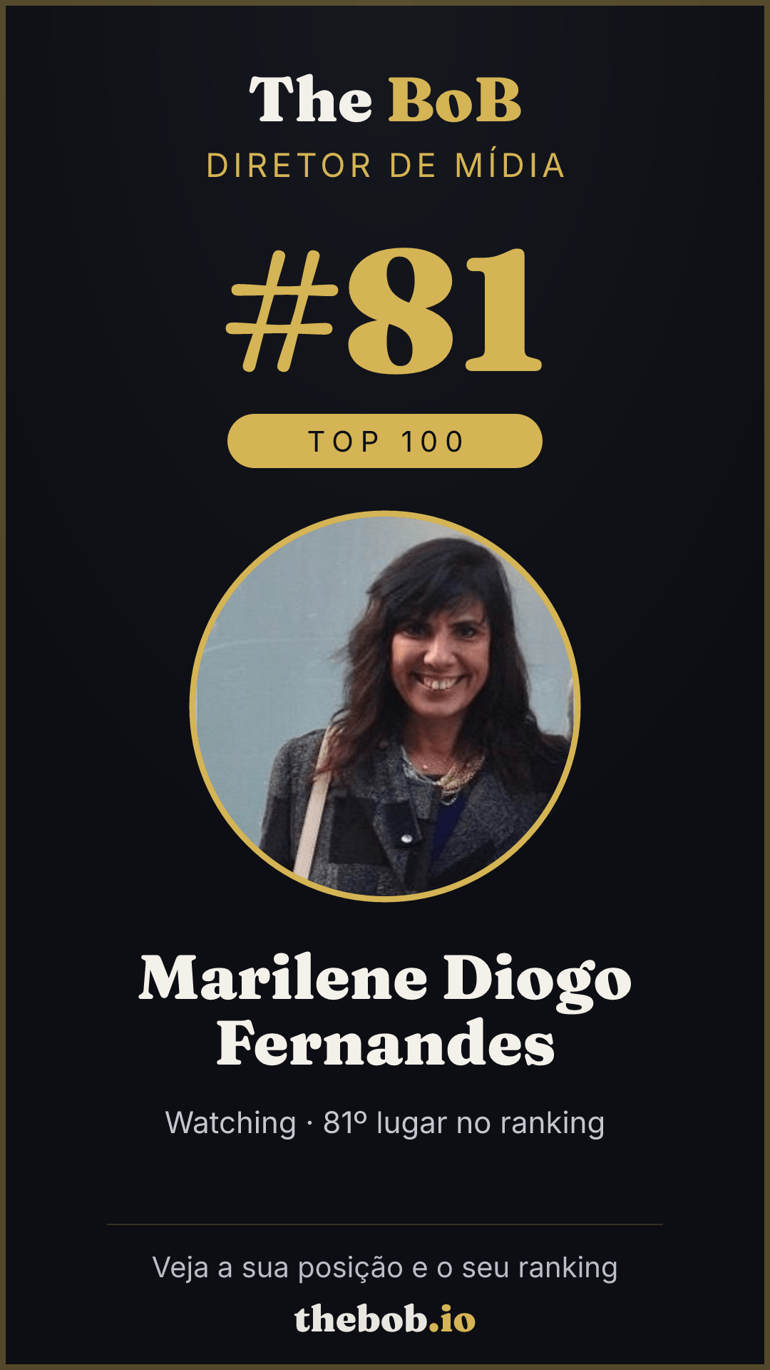Selo The BoB · Marilene Diogo Fernandes