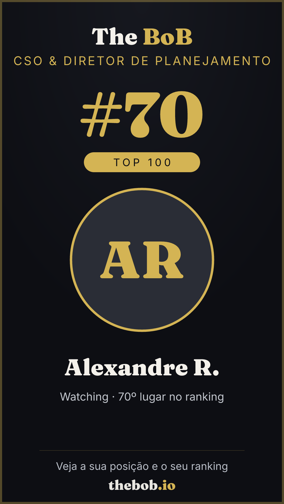 Selo The BoB · Alexandre R.