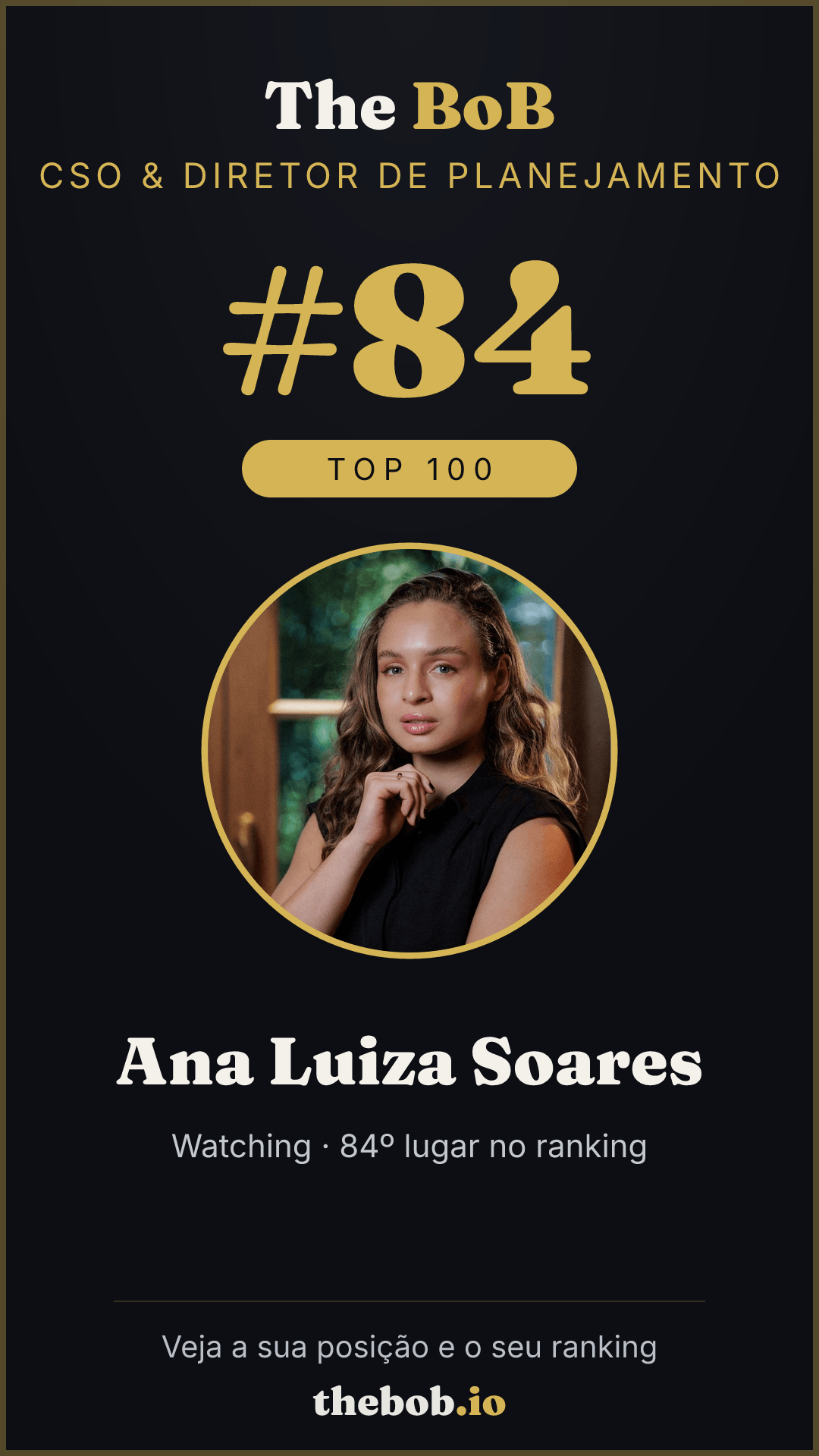 Selo The BoB · Ana Luiza Soares