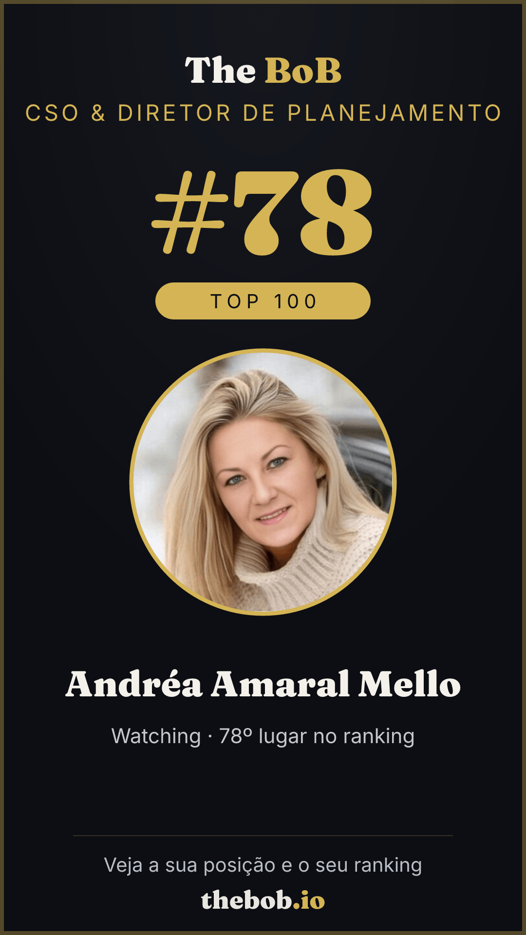 Selo The BoB · Andréa Amaral Mello