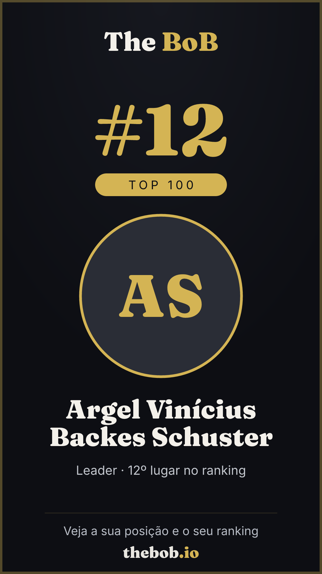 Selo The BoB · Argel Vinícius Backes Schuster