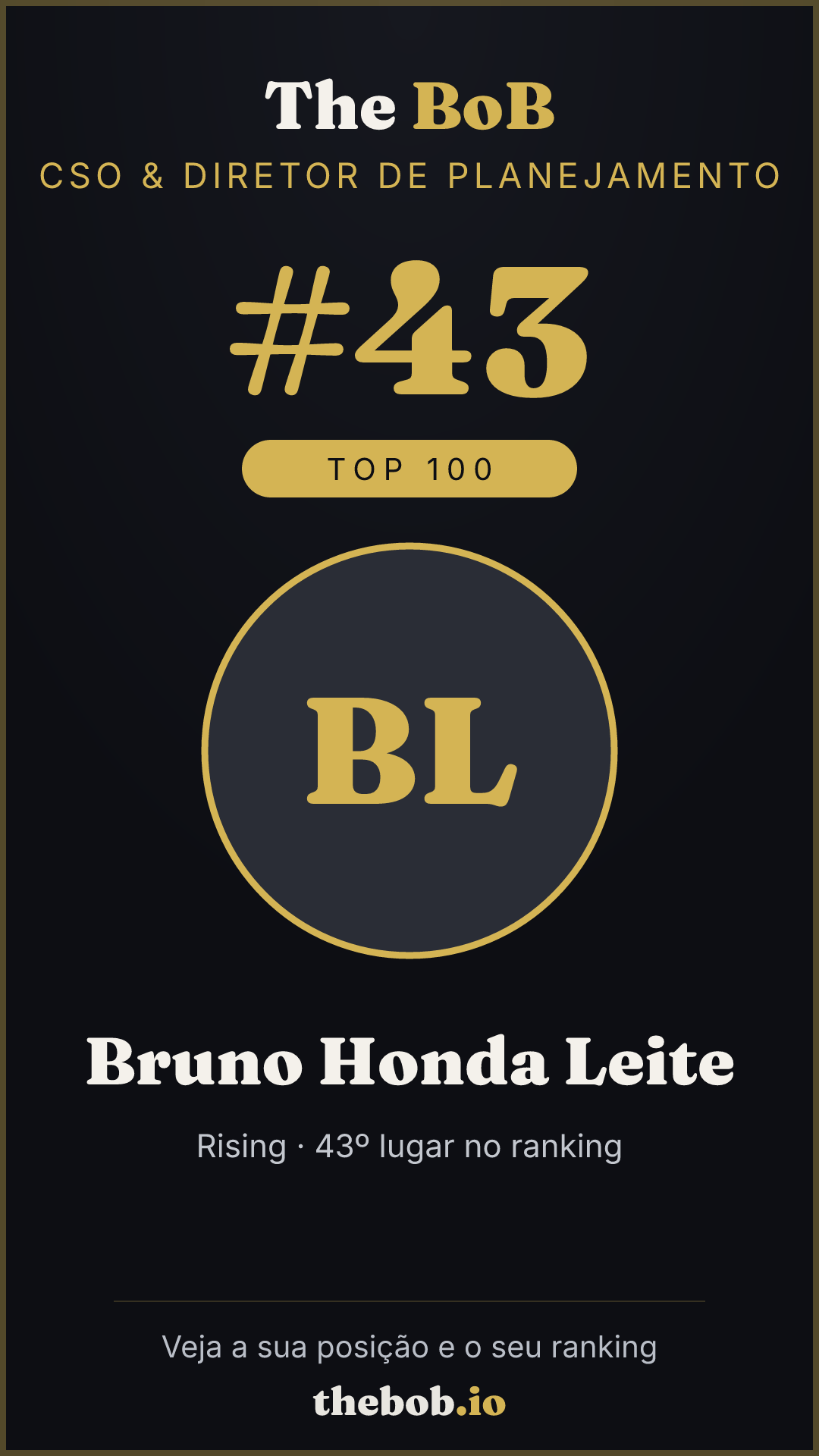 Selo The BoB · Bruno Honda Leite