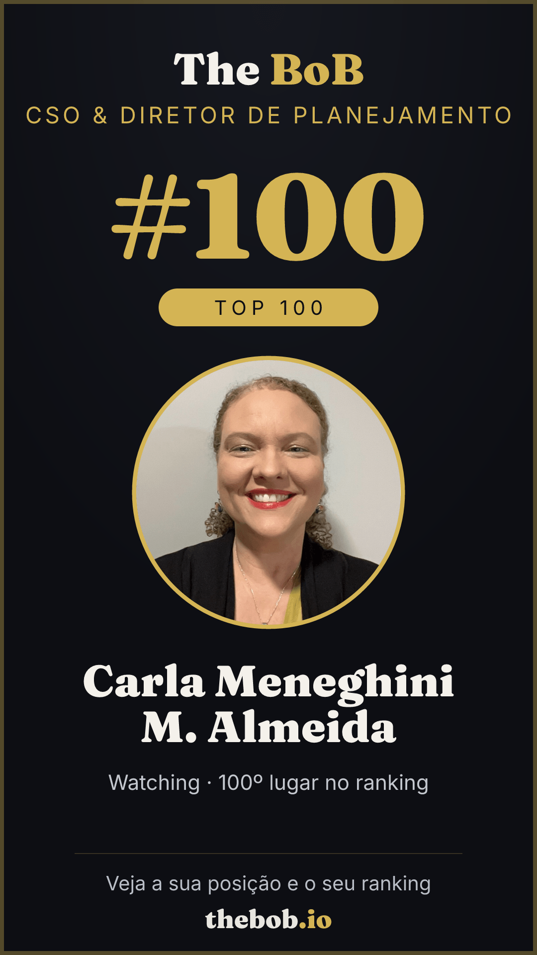 Selo The BoB · Carla Meneghini M. Almeida