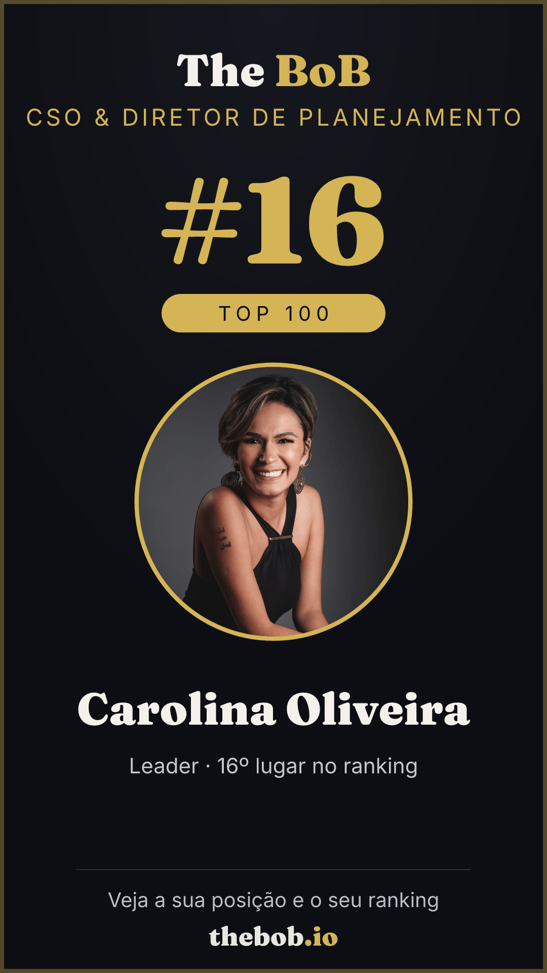 Selo The BoB · Carolina Oliveira