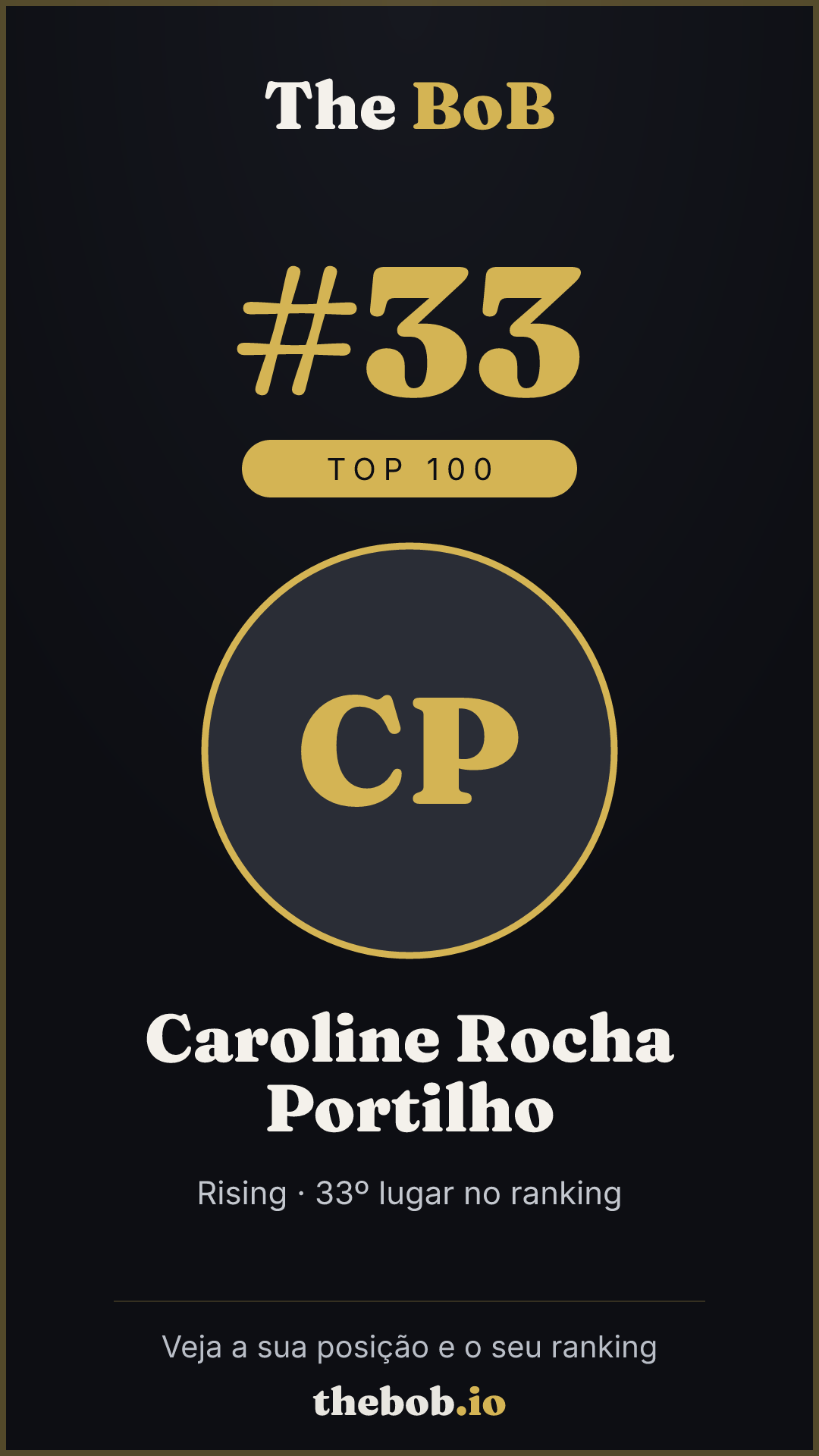 Selo The BoB · Caroline Rocha Portilho