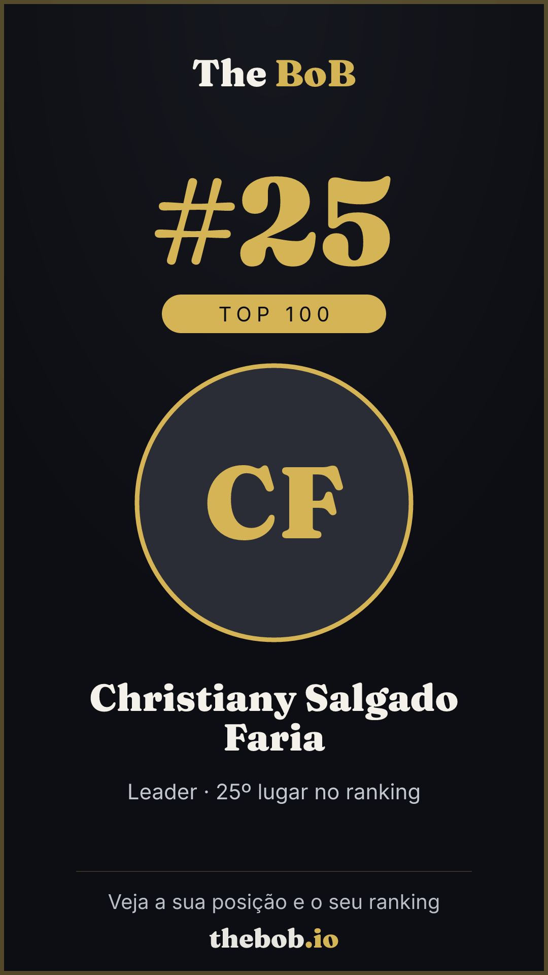 Selo The BoB · Christiany Salgado Faria