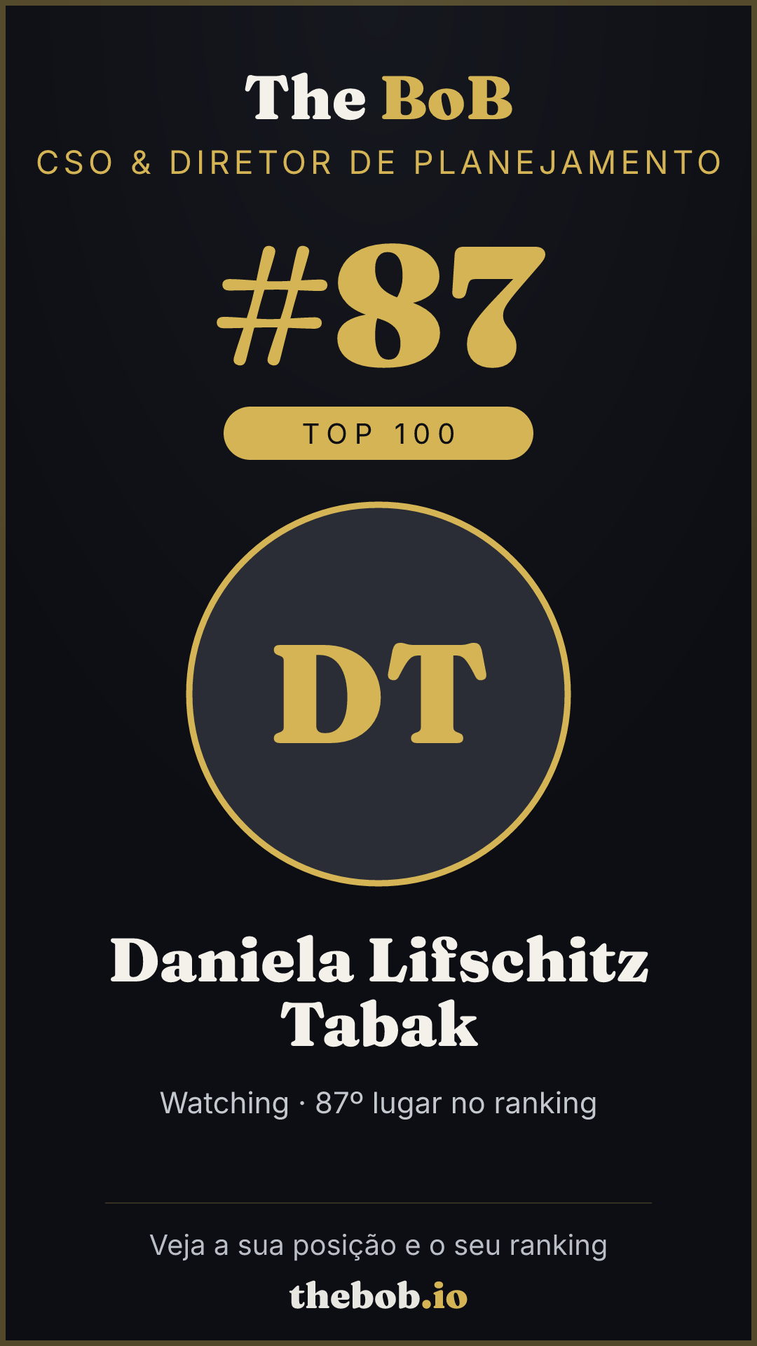 Selo The BoB · Daniela Lifschitz Tabak