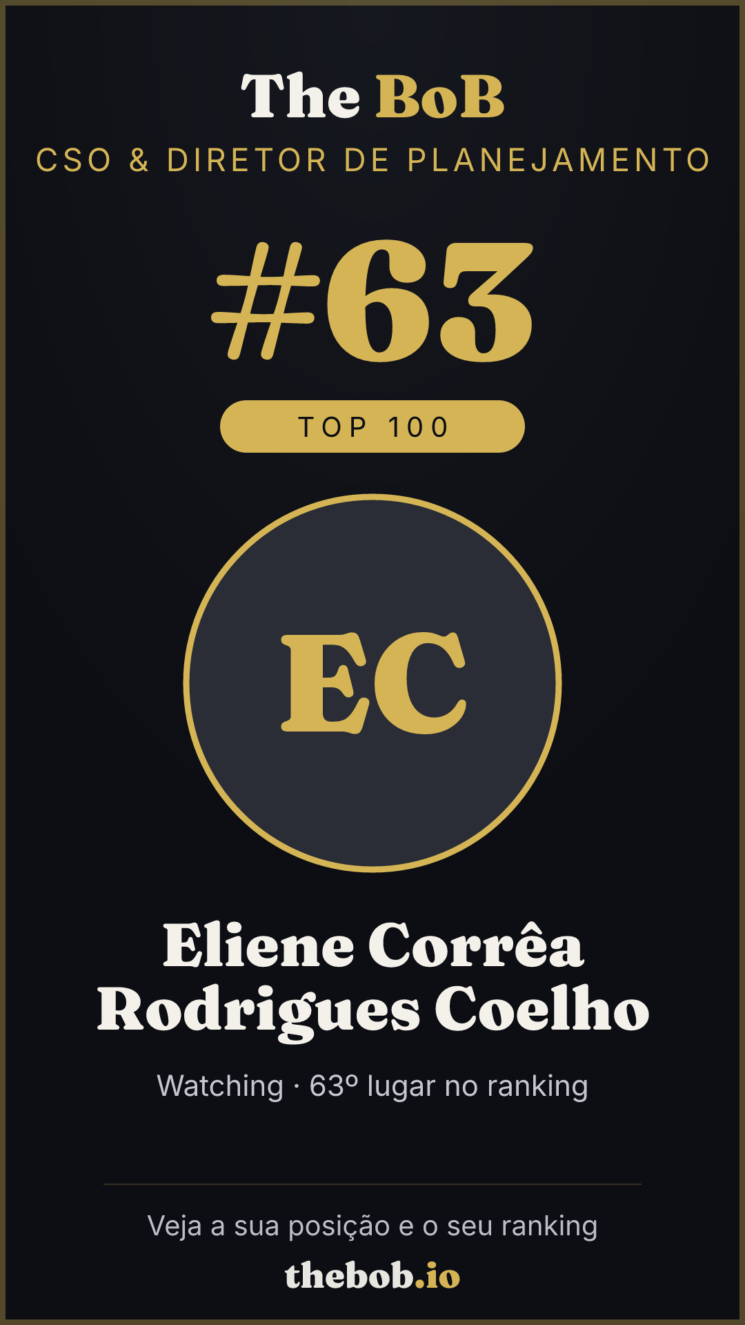 Selo The BoB · Eliene Corrêa Rodrigues Coelho