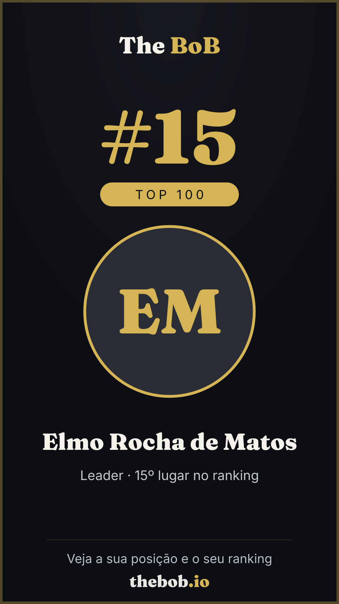 Selo The BoB · Elmo Rocha de Matos