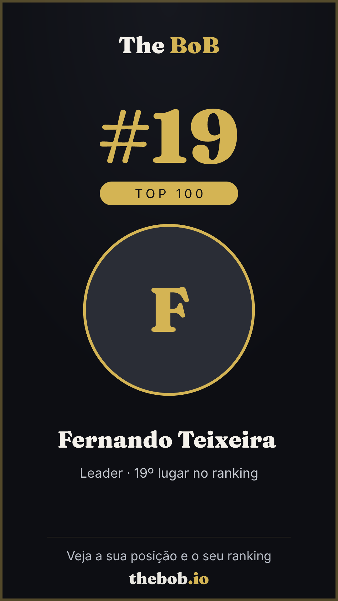 Selo The BoB · Fernando Teixeira ️‍