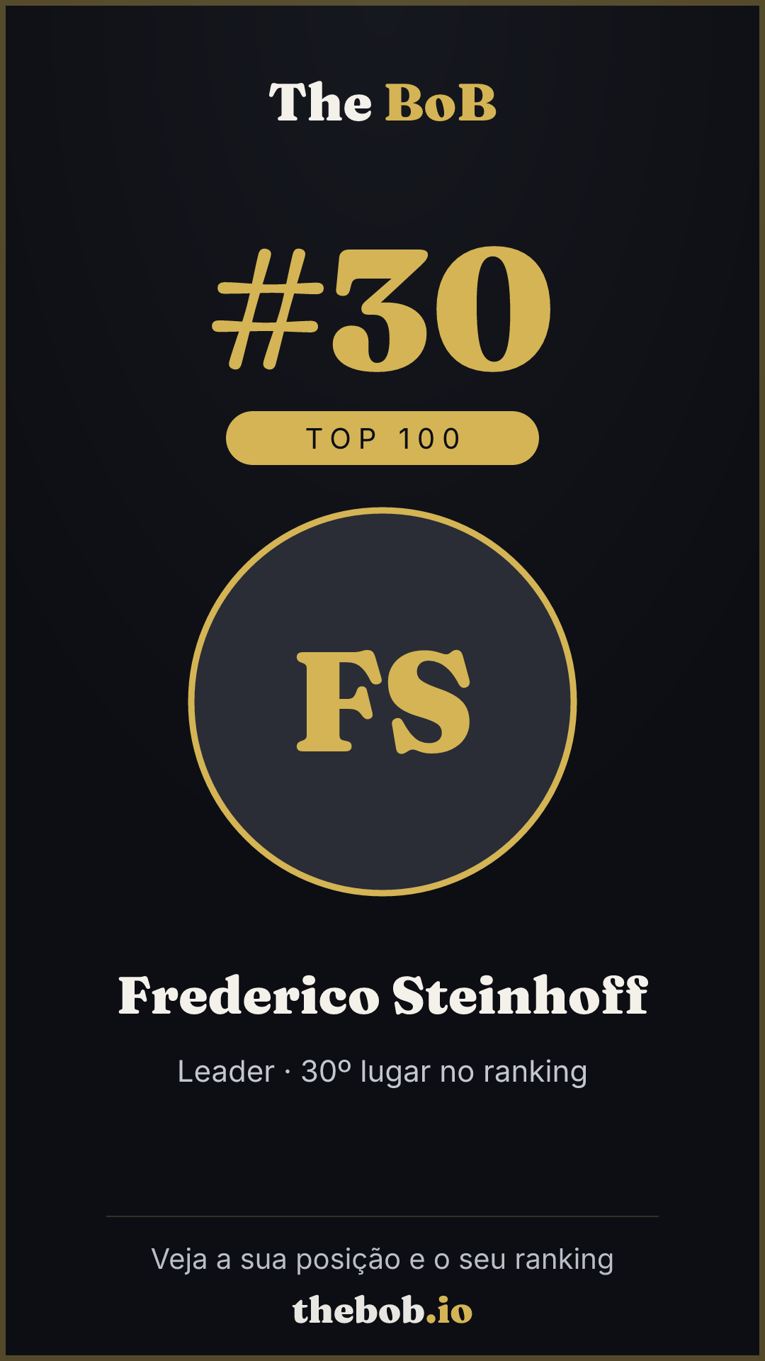 Selo The BoB · Frederico Steinhoff