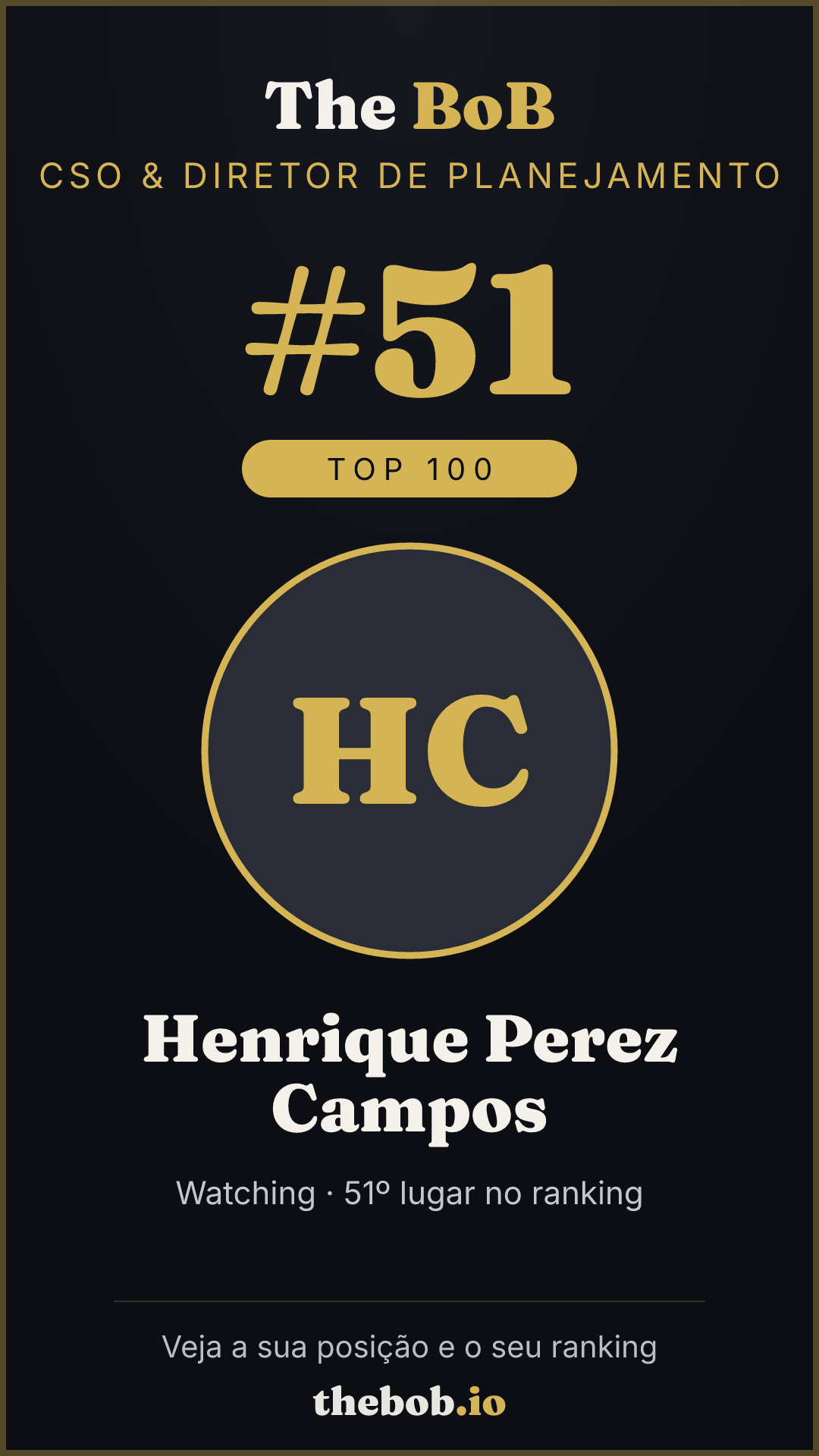 Selo The BoB · Henrique Perez Campos