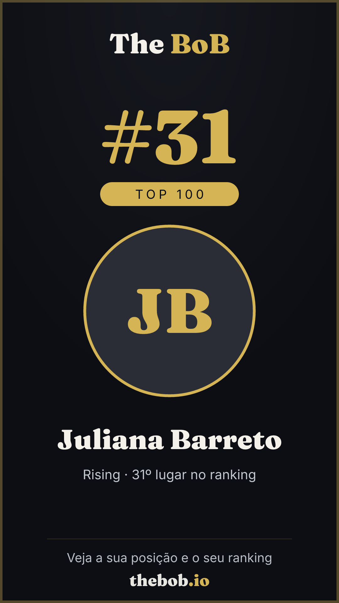 Selo The BoB · Juliana Barreto